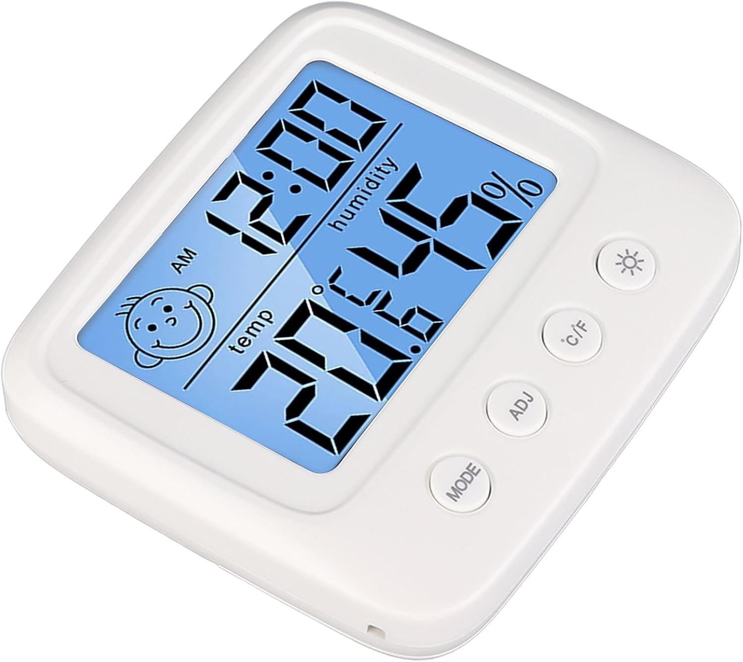 Digital Clock with Hygrometer Thermometer, Versatile Electronic Clock with Backlight Display, Temperature Clock Battery Operated for Nursery Bedroom