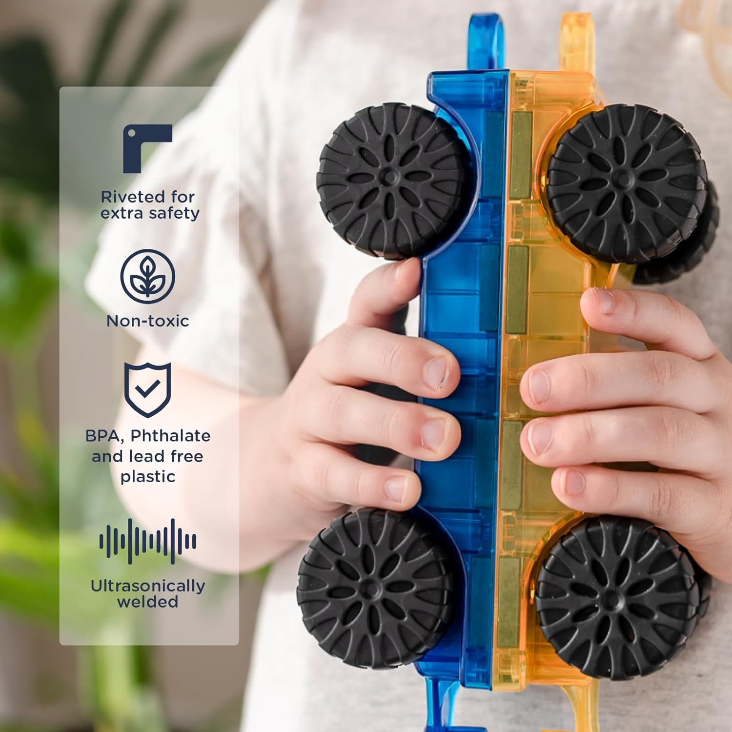 CONNETIX Magnetic Tiles Rainbow Car Pack, 2 Pieces image number 1