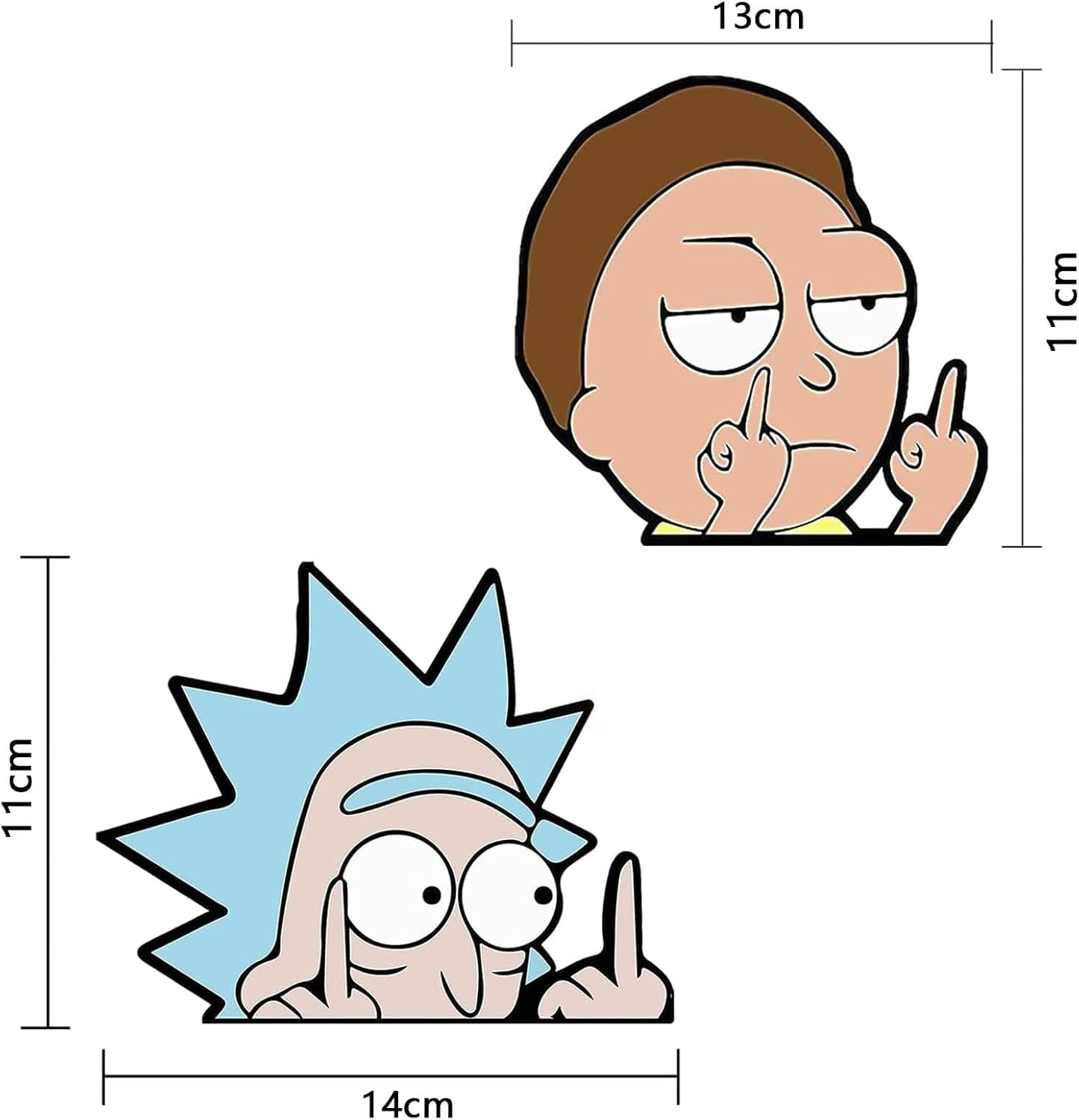 Pack of 4 Reflective Rick and Morty Stickers, Funny Car Stickers, Tuning Stickers, Car Stickers, Funny for Cars, Notebooks, Windows, Etc image number 4