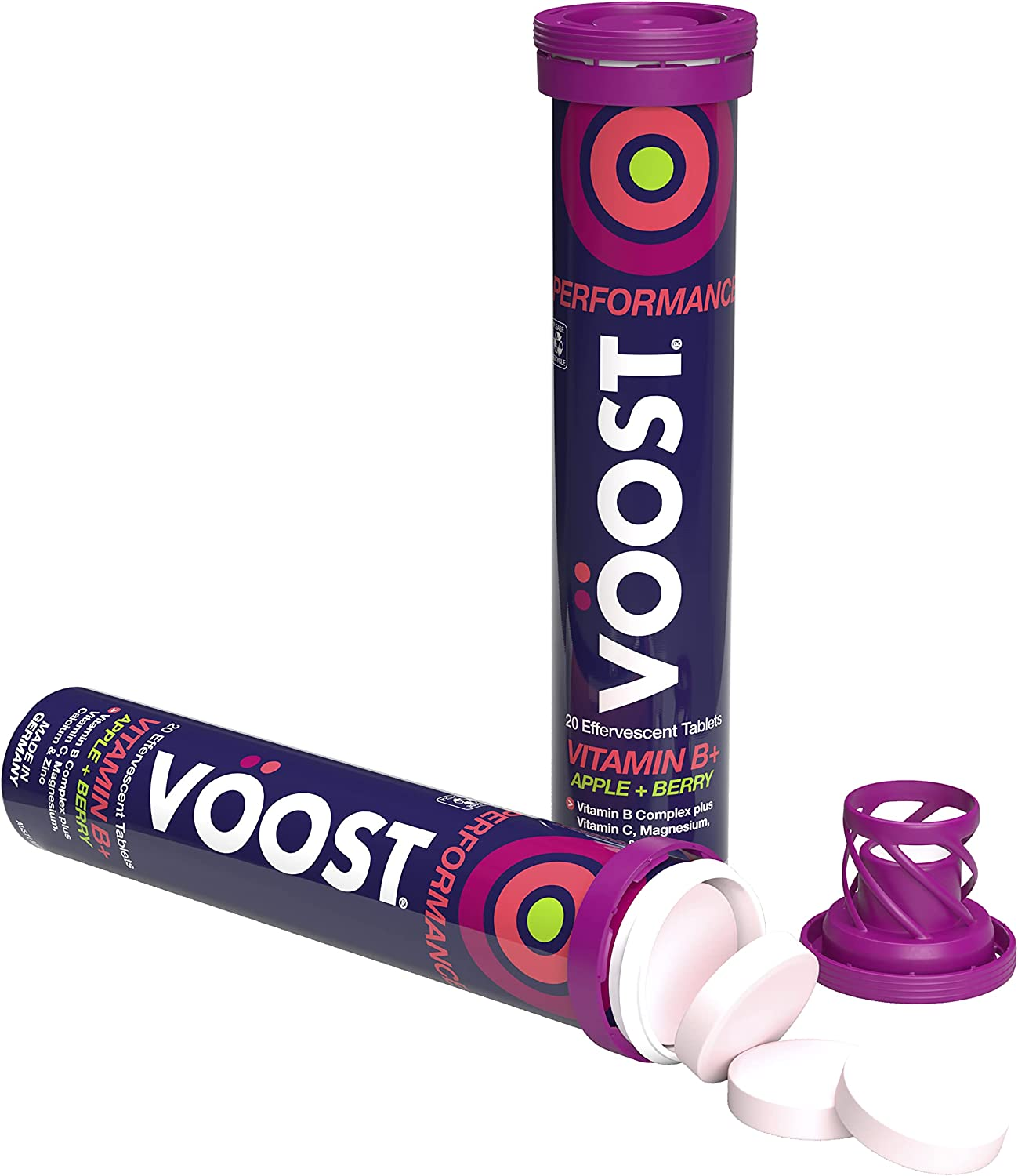 Voost Performance Vitamin B+ Apple + Berry Effervescent Tablets 20 Pack