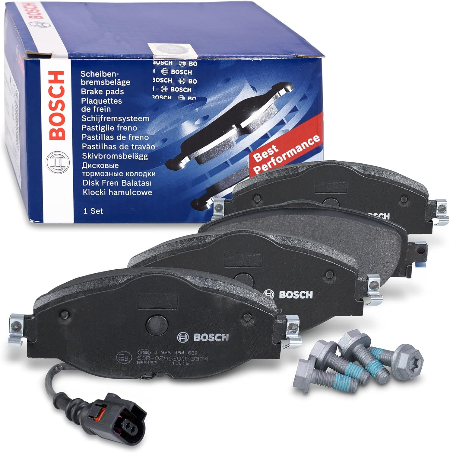 BOSCH BP1505 Blue Line Front Brake Pad Set Fits VW Golf VII 5G1 2012-2022 (May Also Fit Other Vehicle Applications) image number 4