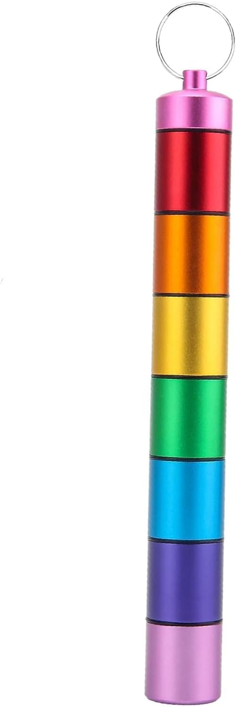 Pill Box Organizer, 7 Compartment Pill Case, Waterproof Emergency Medicine Container, Daily Pills Holder, Pill Dispenser Storage Box with Keychain, Ideal for Travel/Outdoor/Crush-Resistant