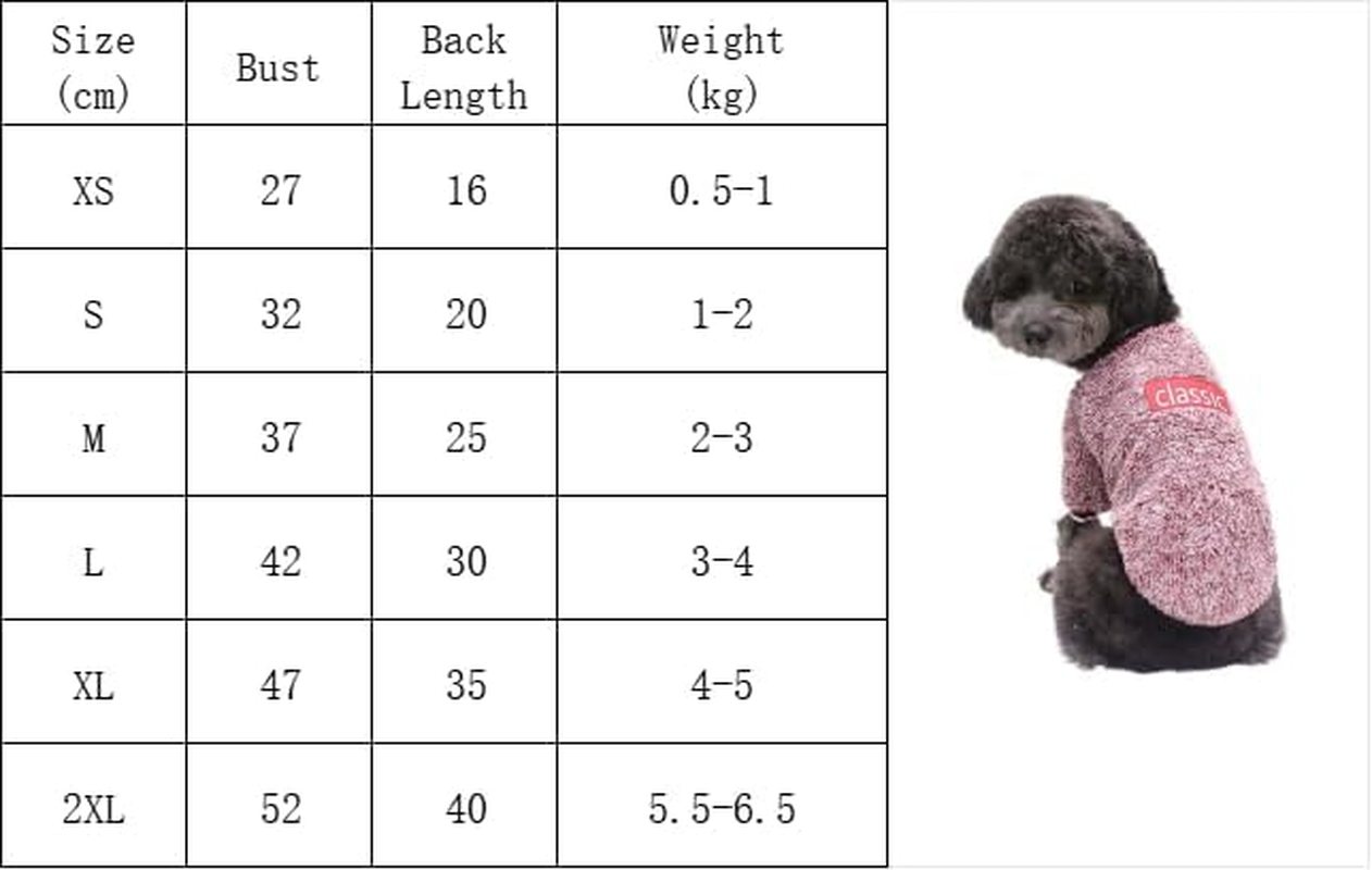 Classic Pet Puppy Sweater for Small Dogs Winter Warm Dog Clothes Soft Doggie Sweater Fashionable Dog Coat Dog Sweatshirts Dog Pullover Dogs Cats (Style 1, X-Small) image number 2