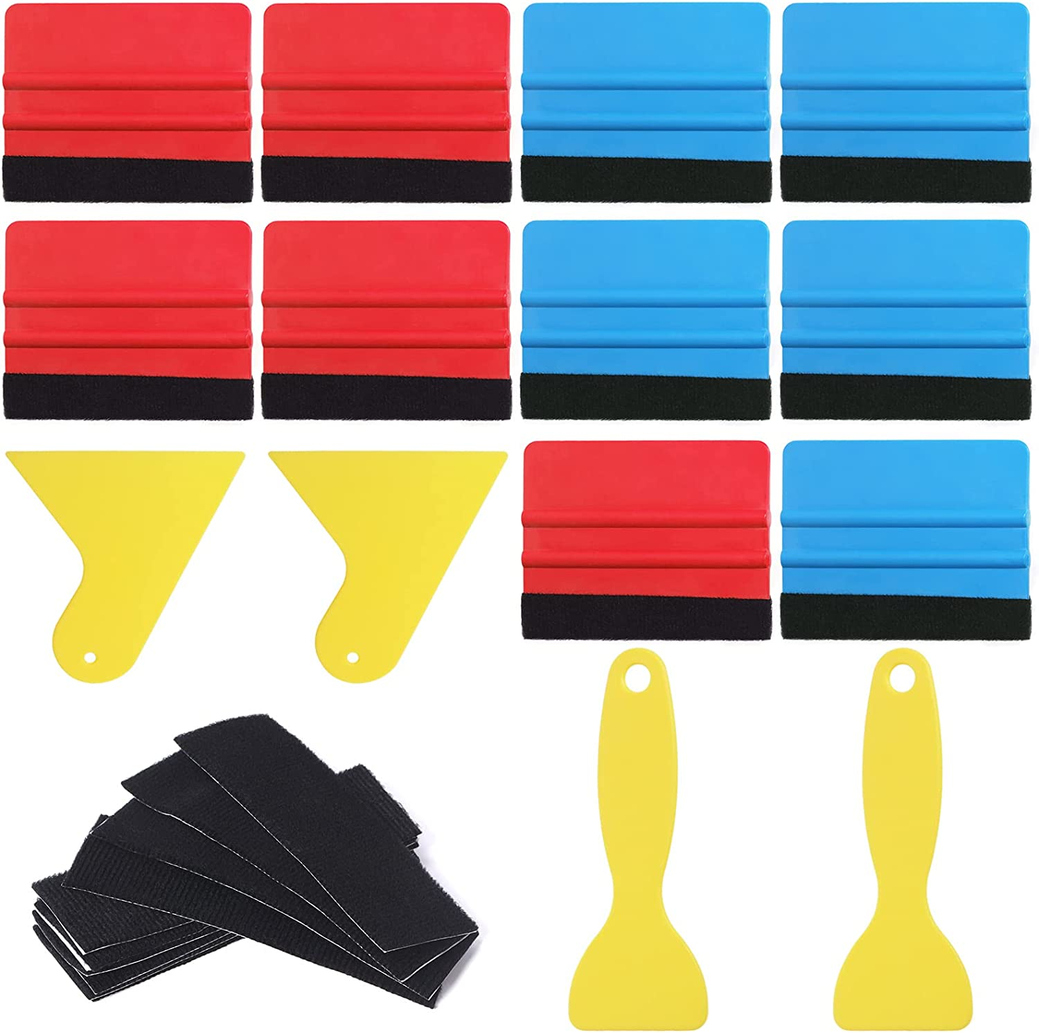 Swpeet 24Pcs Car Wrapping Vinyl Kit, Including Felt Edge Squeegee, Scraper, Spare Felt Replacement for Car Vinyl Wrap, Window Tint, Wallpaper, Decal Sticker Installation image number 5