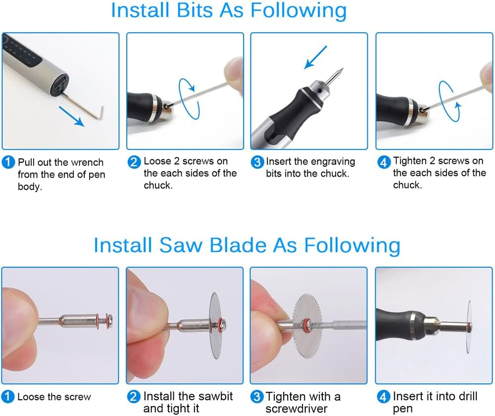 USB Rechargable Engraving Pen with 35Bits,Mini Electric Engraver Etching Machines Cordless Rotary Tools Engraved Jewelry Stone Metal Plastic Wood Resin Model (Silver)
