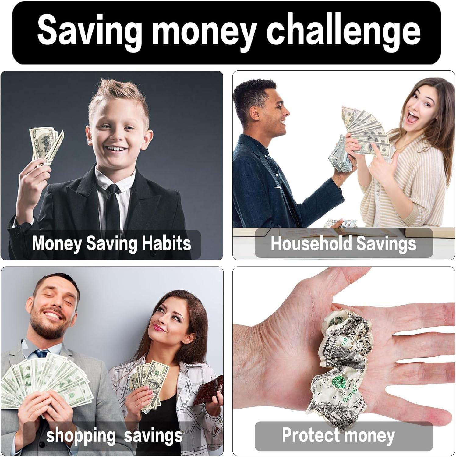 100 Envelope Challenge Binder, Savings Challenges Sheets,Easy and Fun Way to save $5,050, Budget Binder with Cash Envelopes, Savings Challenges Binder, Budget Planner Book for Budgeting (Purple) image number 2