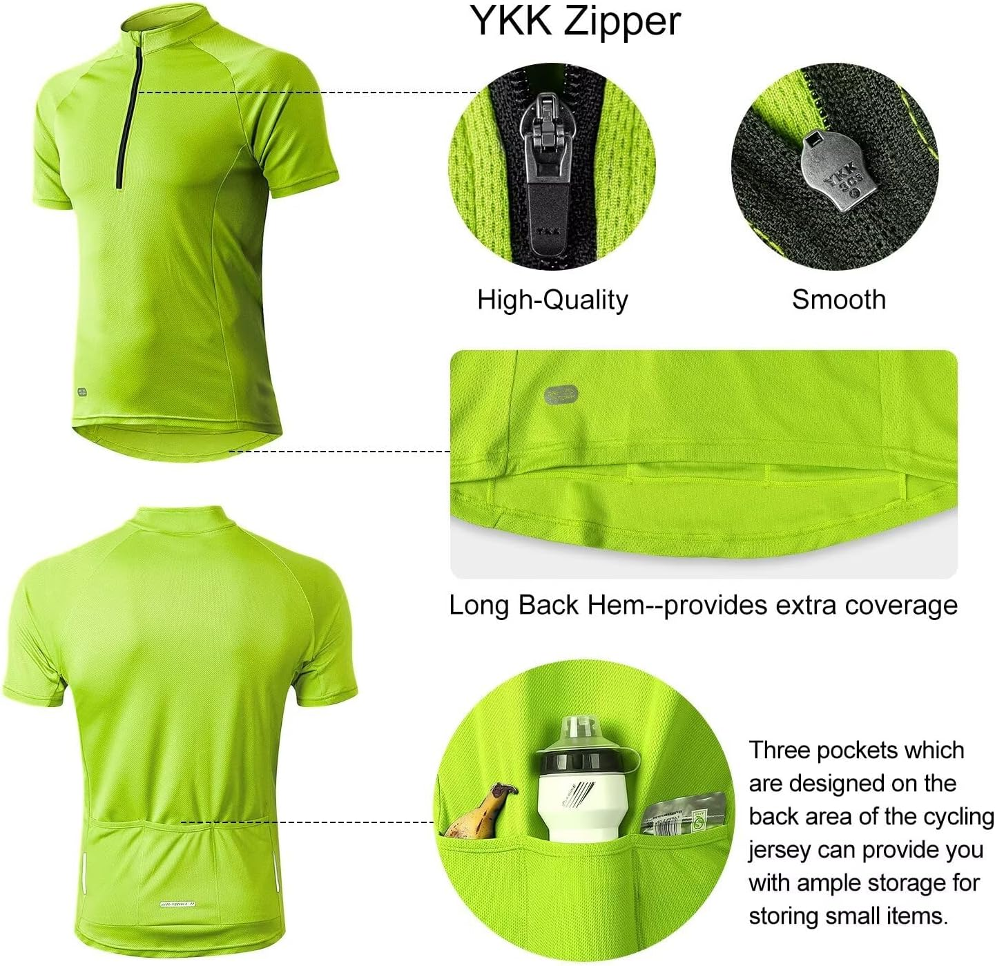 INBIKE Men'S Cycling Jerseys Moisture Wicking Short Sleeve Quick Dry Bike Jersey Long Sleeve Running Tops Breathable image number 2