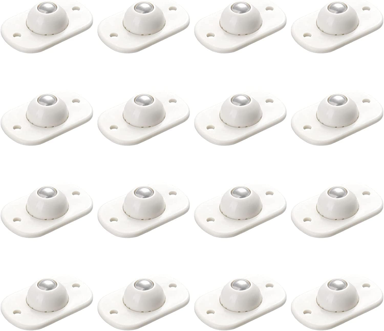 16PCS Adhesive Swivel Casters Wheels,Stainless Steel Paste Universal Mini Wheel,360 Degree Rotation Sticky White Pulley for Furniture Castors,Bins Bottom Storage Box,Furniture Trash Canrage Box image number 1