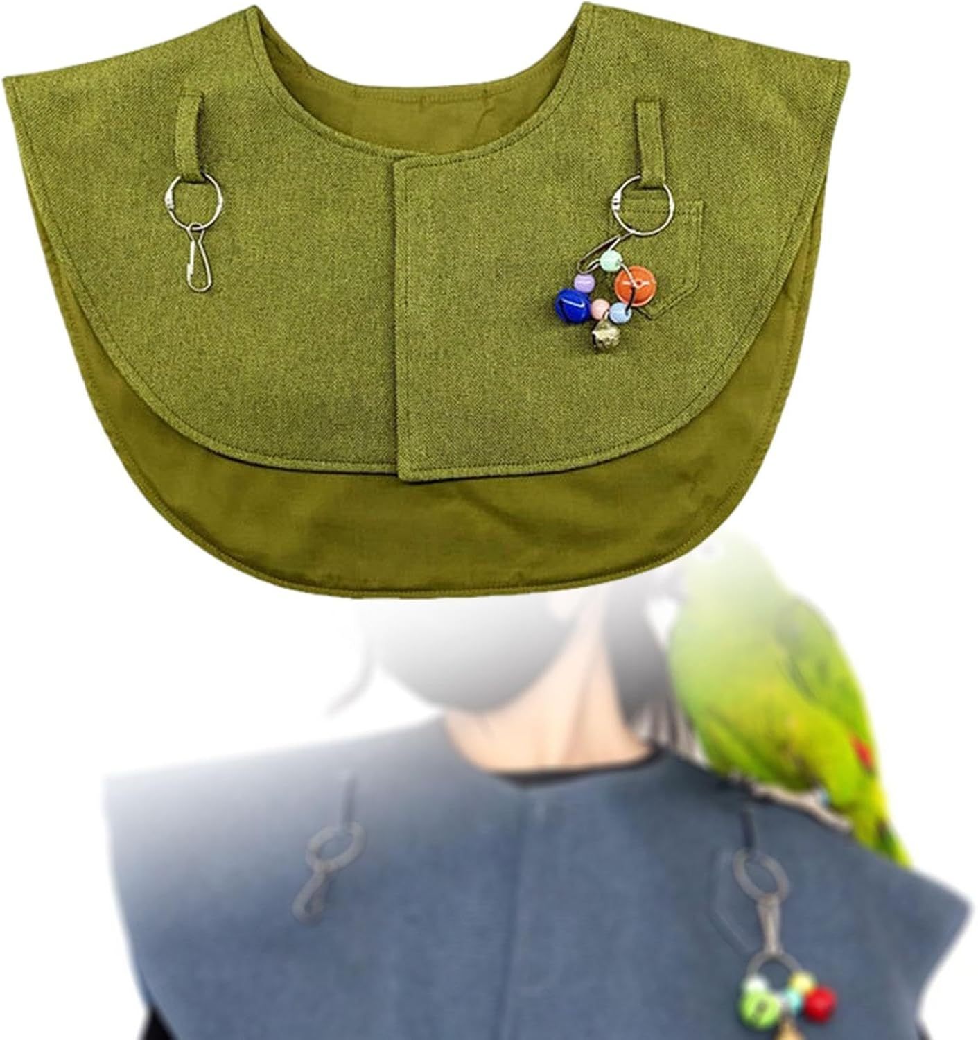 Generic Parrot anti Scratch Shoulder Protector Bird Diaper Shawl Pet Shoulder Pad for Cockatiels Macaws Small Medium Parakeets, Green image number 4