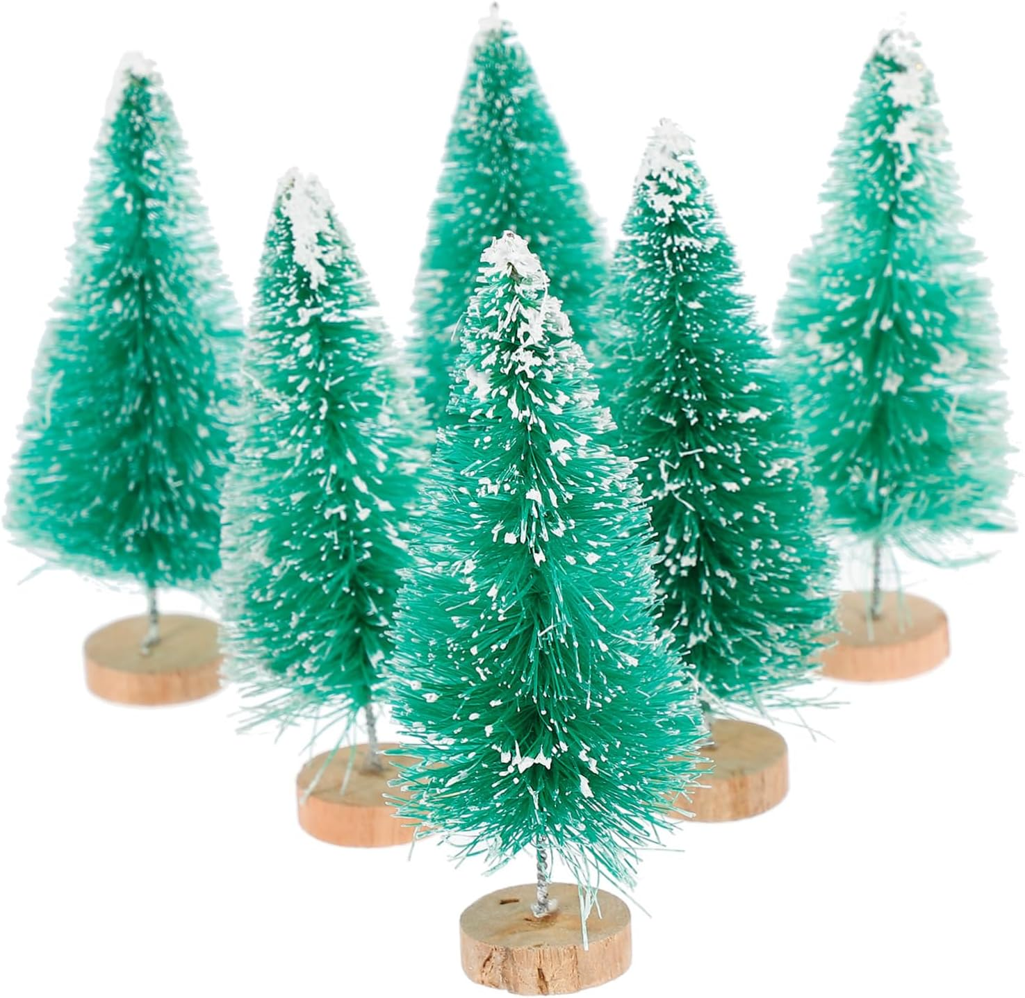 Ciieeo 12Pcs Mini Christmas Tree PVC Christmas Tree Decor Desktop Adornment Party Supplies for Home Shop image number 1