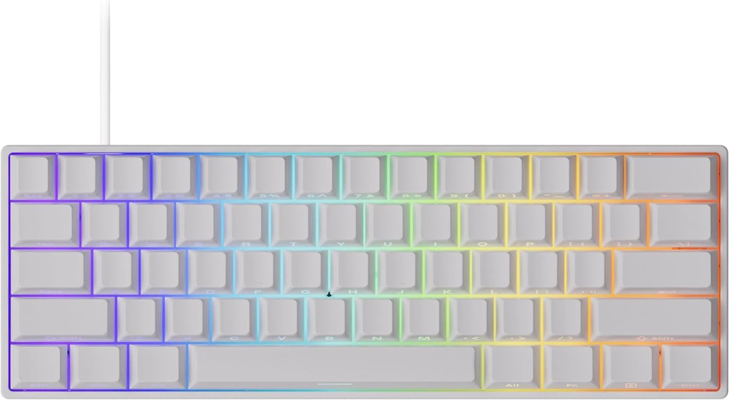 MONSGEEK FUN60 Ultra Rapid Trigger Gaming Keyboard 8K Magnetic Switch TMR Aluminum Wired Keyboard 60% White Shine-Through Magmech, Glare Magnetic Switch