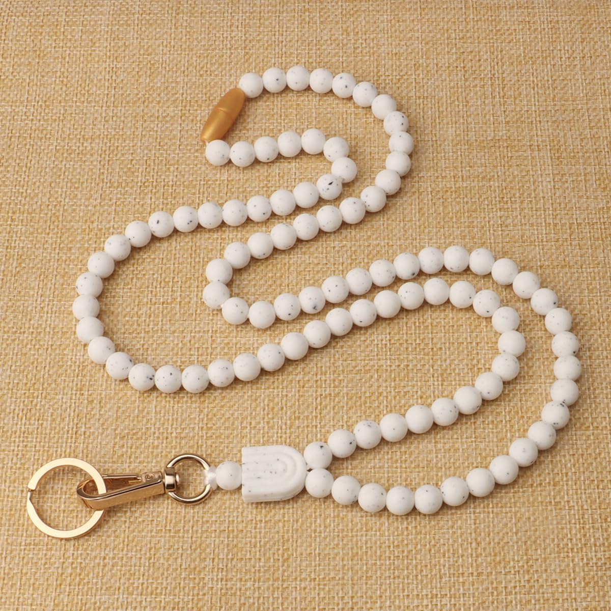 Teacher Lanyard for Id Badges and Keys Cute Silicone Lanyards Super Soft Comfortable Beaded Lanyard for Women Gift image number 4