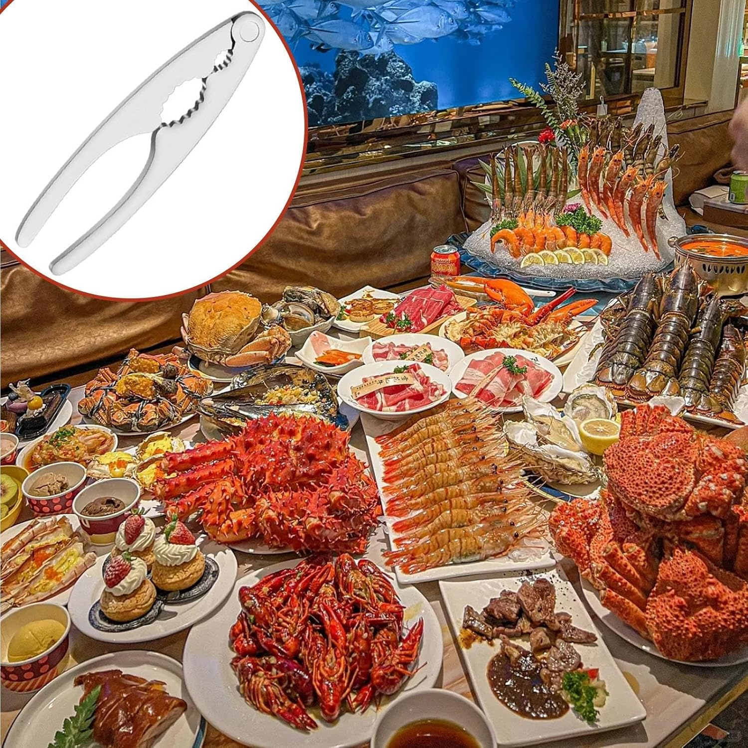 Crab Leg Cracker,Nut Cracker Crab Crackers Seafood Tools - Ergonomic Nut Cracker Anti-Slip Crab Legs Utensils for Kitchen Home Restaurant image number 3