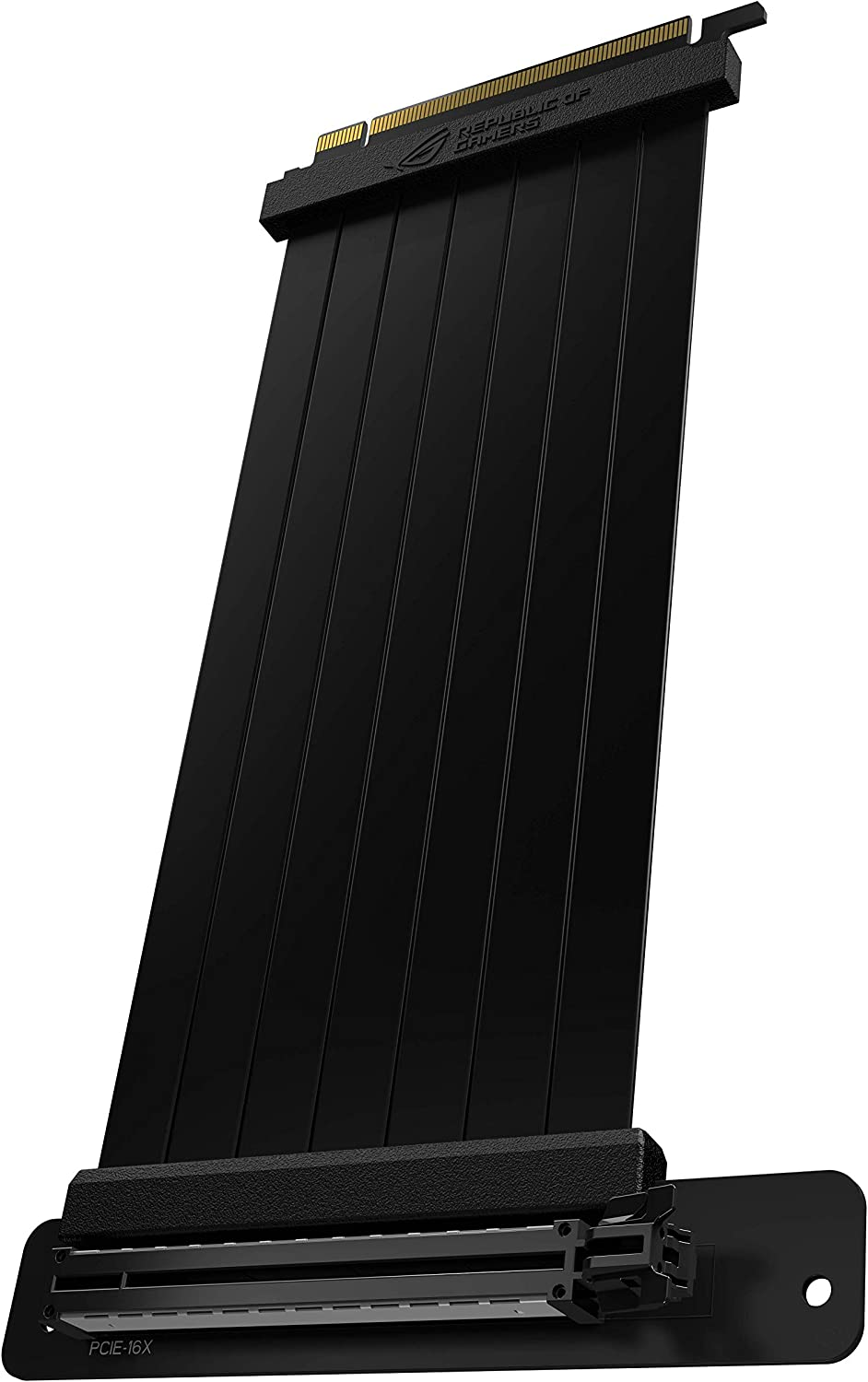 ASUS ROG Strix RS200 240 Mm PCI-E X 16 Riser Cable with 90 Degree Adapter, Patent Safeslot Design, EMI Shielding