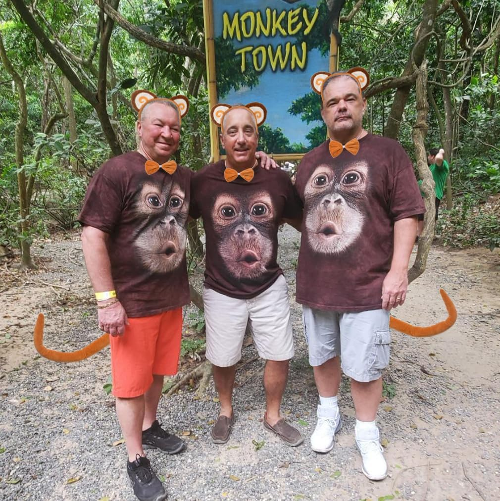 HODRME 3 Pieces Monkey Ears and Tail Set-Orange Monkey Headband Tail Bow Tie Cosplay Party Costume Accessoies for Kids and Adults image number 3