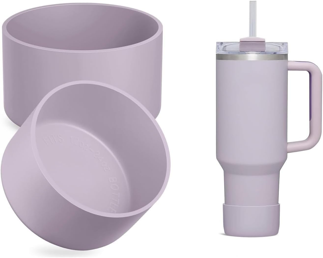 WADY 2-Pack Silicone Boot for Stanley Tumbler 30 40 Oz, Compatible with Yeti, Simple Modern, Owala Water Bottle - Black image number 4