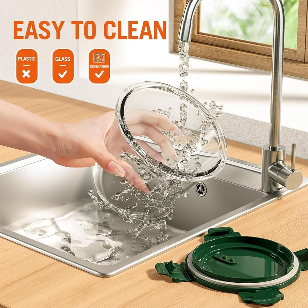 4 Pack Glass Meal Prep Containers with Airtight Lids, Leak-Proof Soup Stew Food Storage & Meal Prep Container, Reusable Glass Soup Containers Overnight Oats Containers for Leftover, Soup, Fruit image number 6