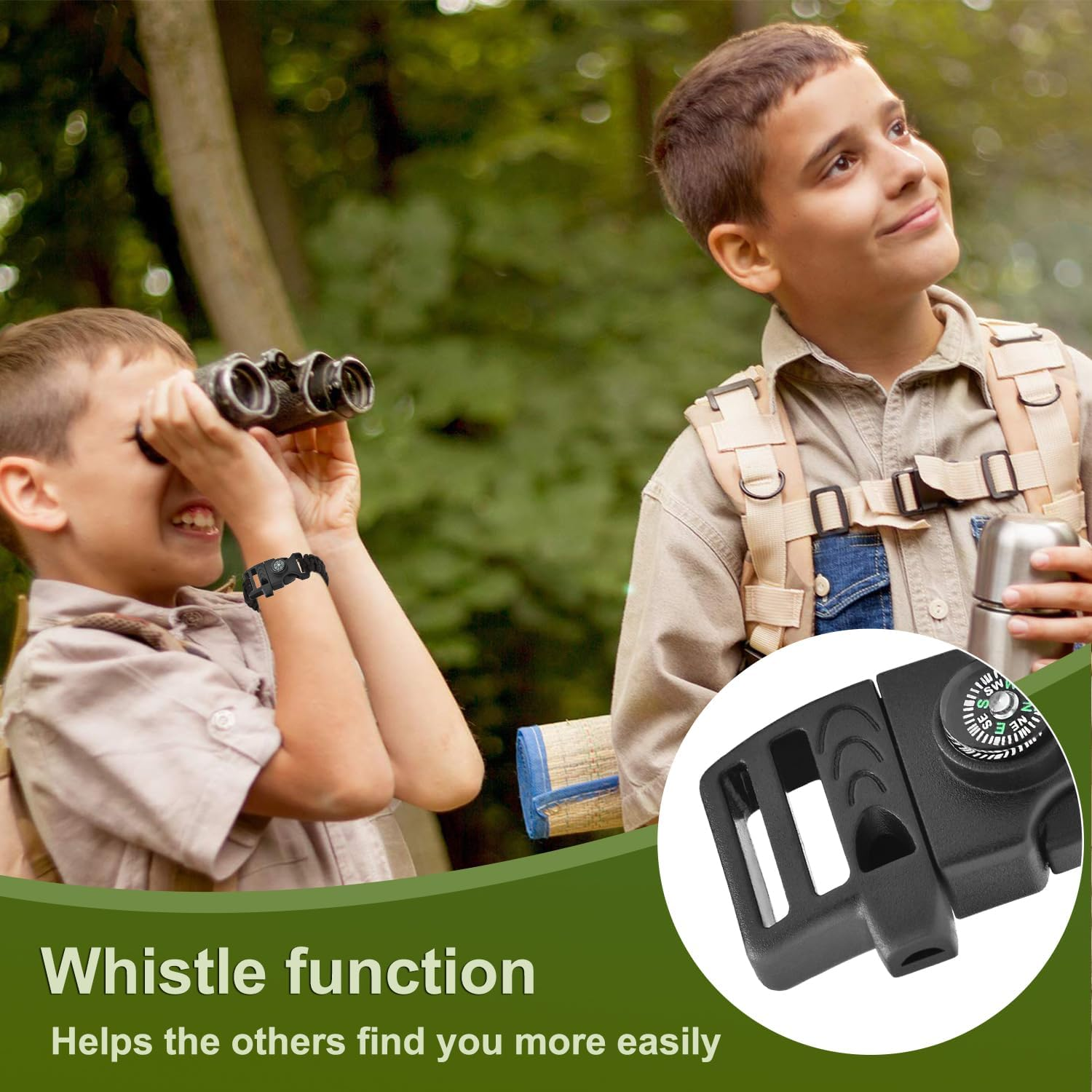 Paracord Buckles, Compass Buckle for Bracelets Clasp Clip Outdoor Camping Emergency Survival Travel Accessories