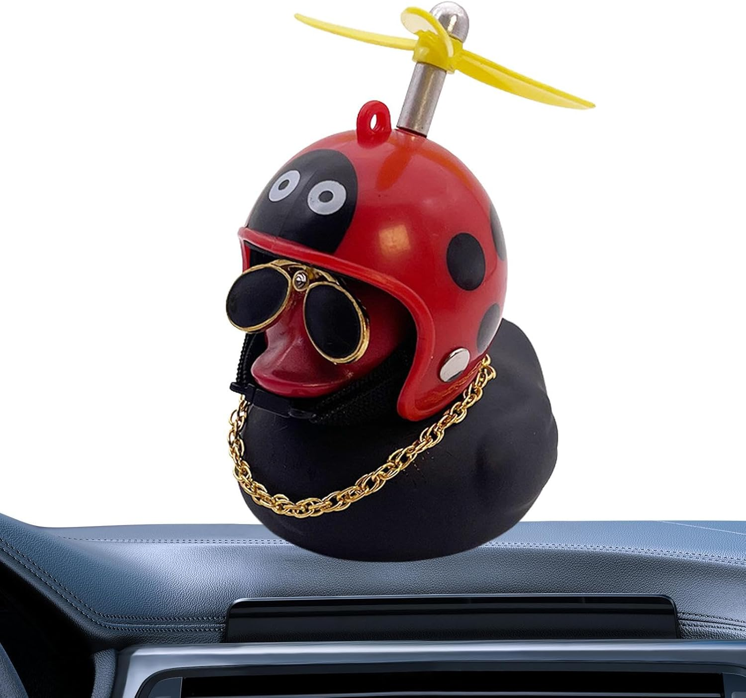 Duck Car Ornament | Car Ornaments Little Duck - Car Duck Ornament, Dashboard Accessories, Rubber Duck with Propeller Hat, Car Decorations for Home Buniq image number 5