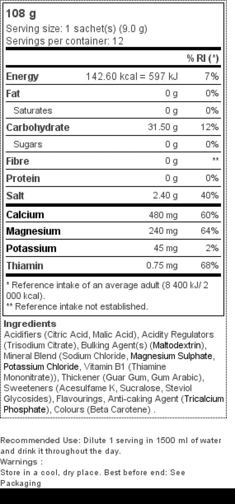 Bolero Isotonic Sport Orange Flavoured Drink Powder 12 Sachets image number 1