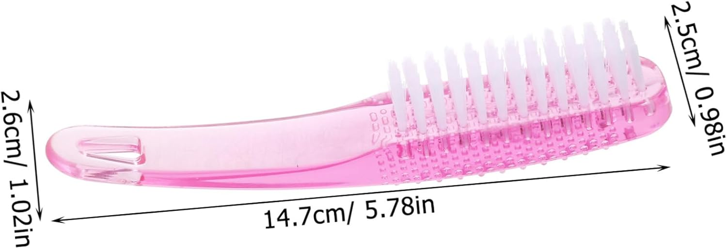 Beaupretty 2Pcs Sturdy Plastic Nail Brush for Fingernails Cleaning Brush Nail Dust Manicure Supplies Handle Grip image number 5