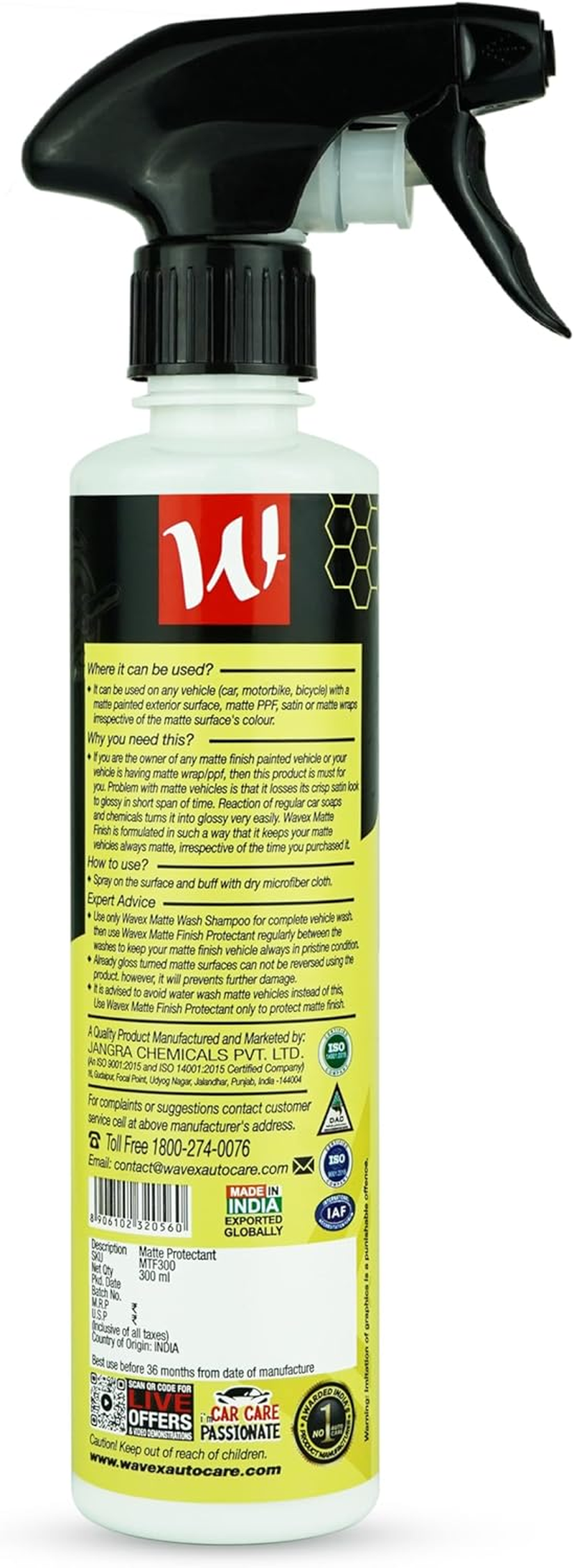 Wavex Matte Finish Protectant Bike Polish 350Ml | That Cleans, Protects and Maintains Showroom Finish of Matte Bikes & Cars image number 3