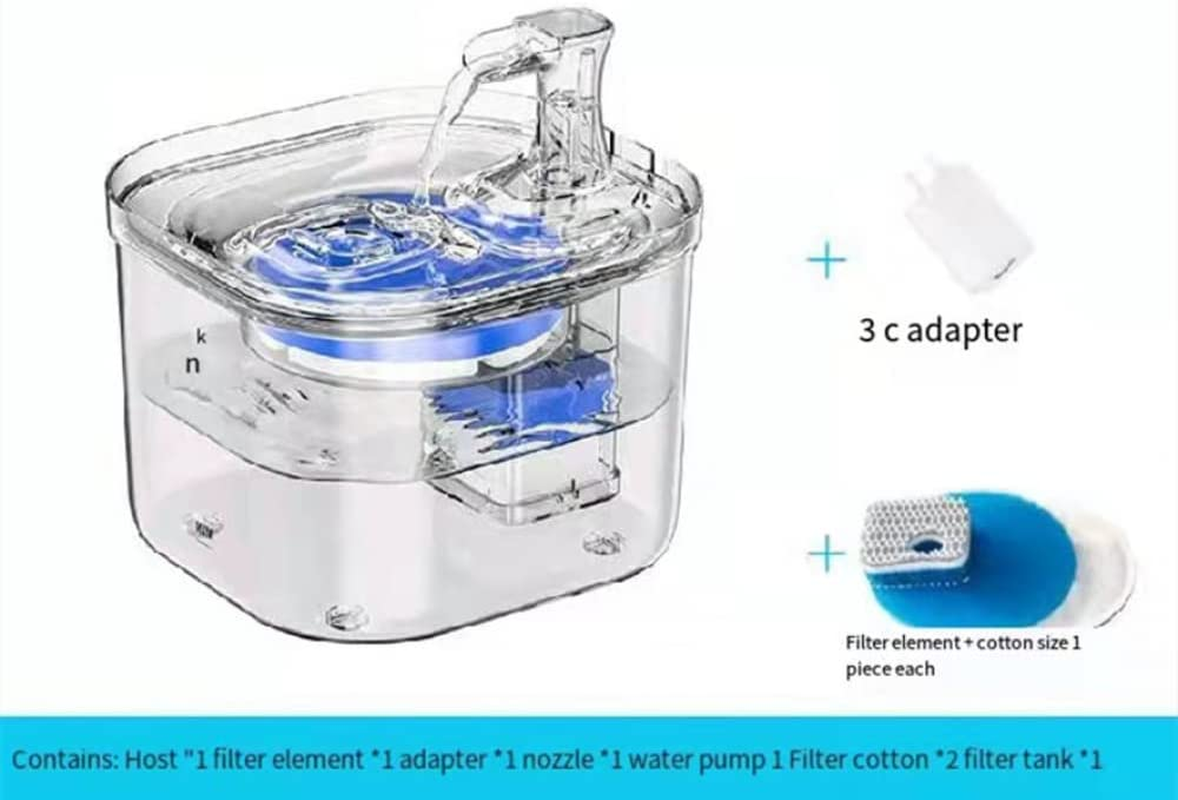 Cat Water Fountain Animal Water Dispenser, 61OZ/1.8L Super Quiet Automatic Pet Drinking Fountain with Adjustable Water Flow for Cats, Dogs, Multiple Pets (4Pc Filter) image number 4