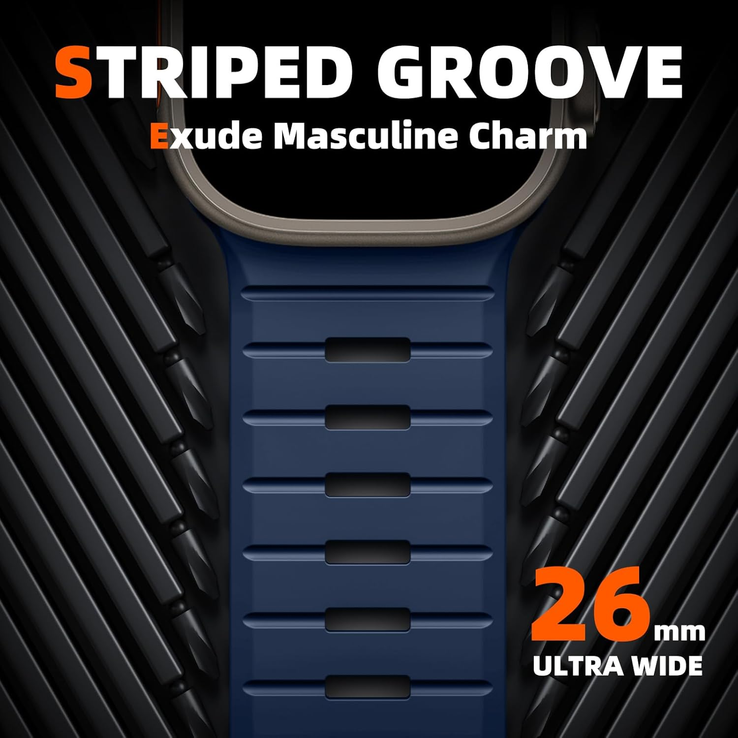 WJK Sport Bands Compatible with Apple Watch Ultra/Ultra 2 3 Band, Soft Silicone Sport Waterproof Replacement Strap for Iwatch Series 11 10 9 8 7 6 5 4 3 2 1 SE 49Mm 46Mm 45Mm 44Mm 42Mm, Multi Colors - Black/Gray image number 3