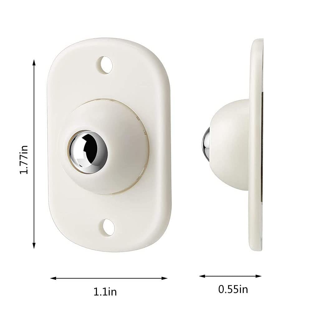 16PCS Adhesive Swivel Casters Wheels,Stainless Steel Paste Universal Mini Wheel,360 Degree Rotation Sticky White Pulley for Furniture Castors,Bins Bottom Storage Box,Furniture Trash Canrage Box image number 3