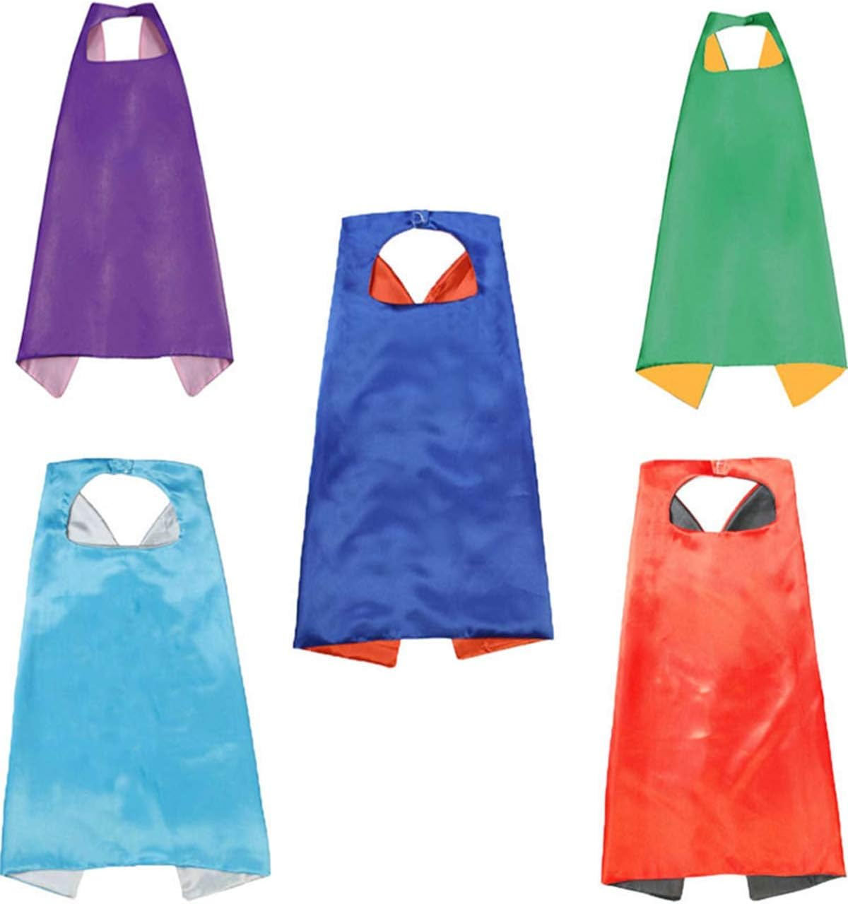 Hero Capes and Mask for Kids Role Playing Halloween Costumes Birthday Party Dress Up - Blue Red image number 4