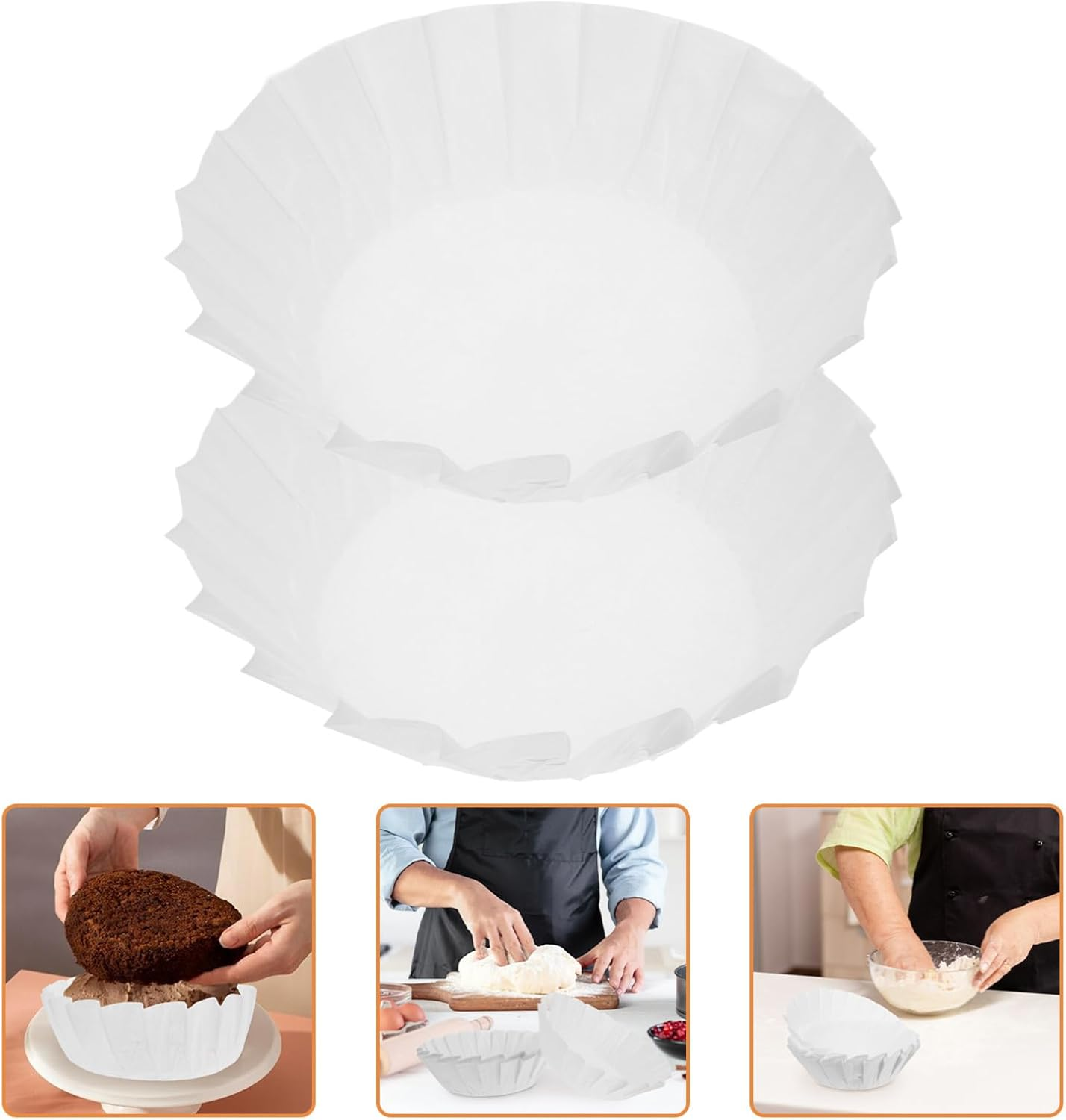 Amosfun 50Pcs Basque Oil Paper Non-Stick Baking Paper Liners for Oven Cupcake Wrappers Greaseproof Cupcake Liners image number 2