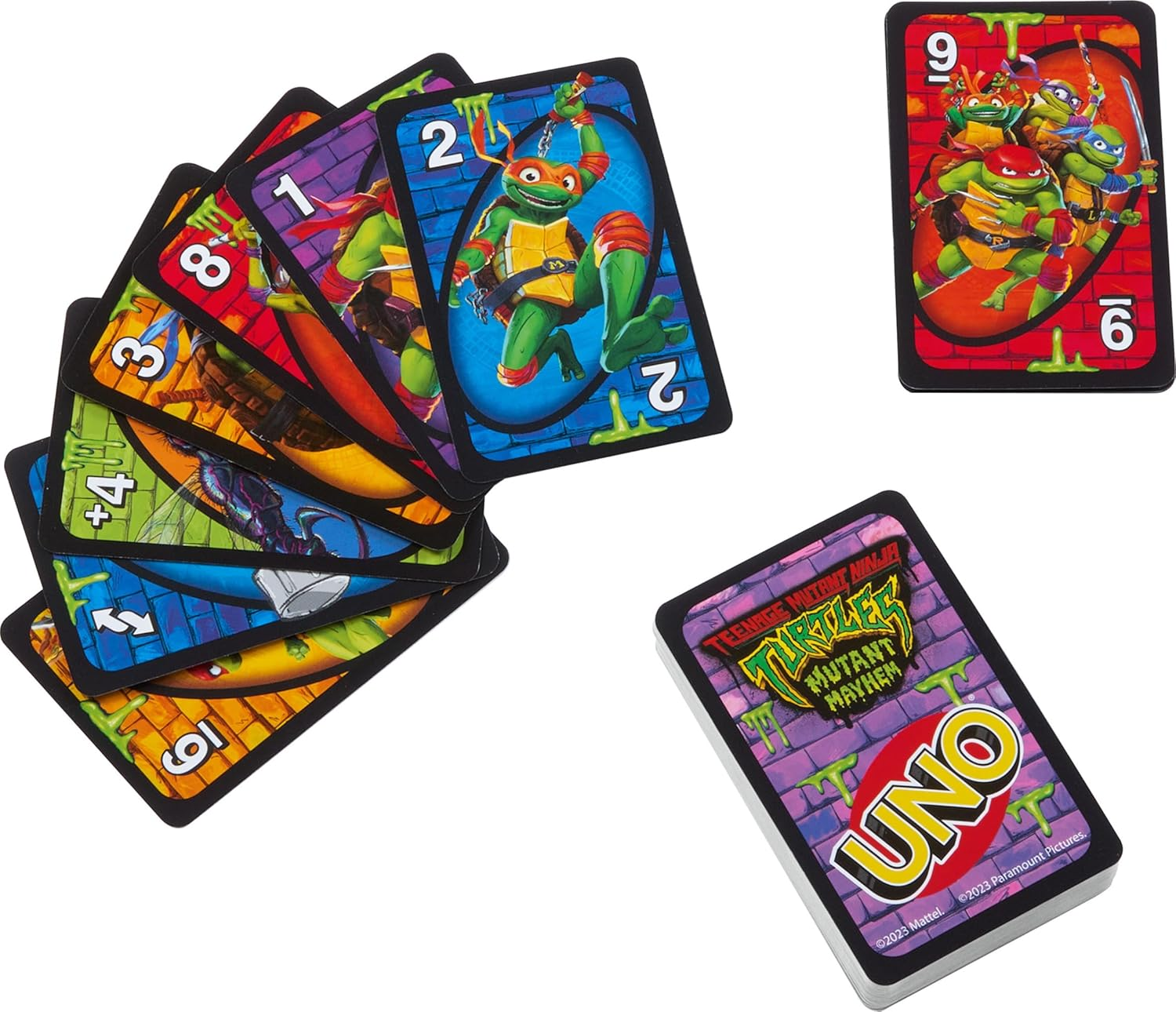 Mattel Games UNO Teenage Mutant Ninja Turtles Mutant Mayhem Card Game for Family Night, Travel & Camping image number 5