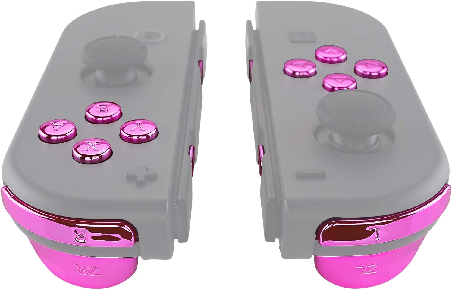 Extremerate Chrome Pink Glossy Replacement ABXY Direction Keys SR SL L R ZR ZL Trigger Buttons Springs, Full Set Buttons Fix Kits with Tools for Nintendo Switch Joy-Con - Joycon Shell NOT Included image number 6