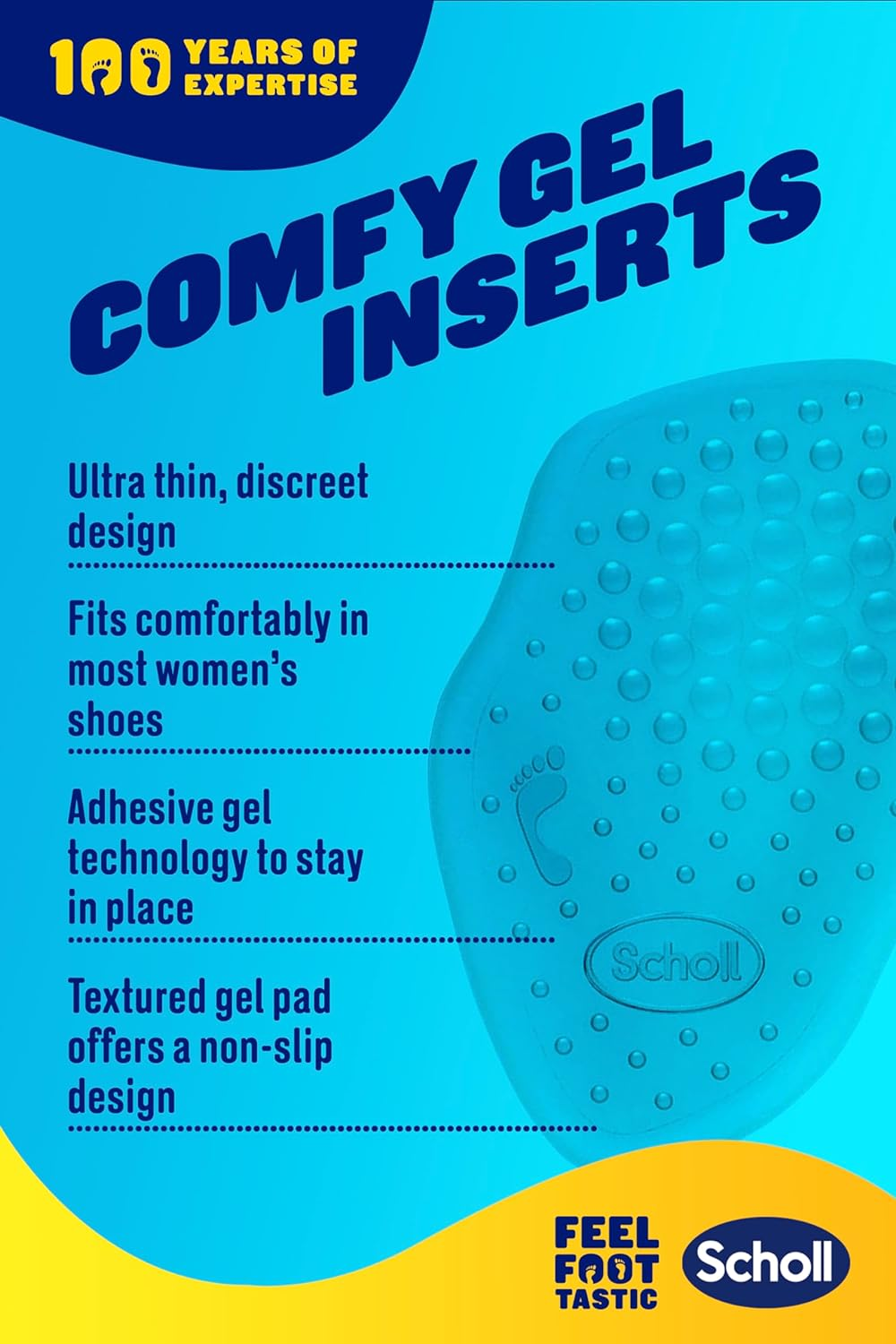 Scholl Party Feet Heel Shields &ndash; Soft Gel Pads for Heel Rubbing & Shoe Slipping Prevention &ndash; Non-Slip, All-Day Comfort, Reusable Cushions, Slim Invisible Fit for Heels & Flats &ndash; 1 Pair image number 2