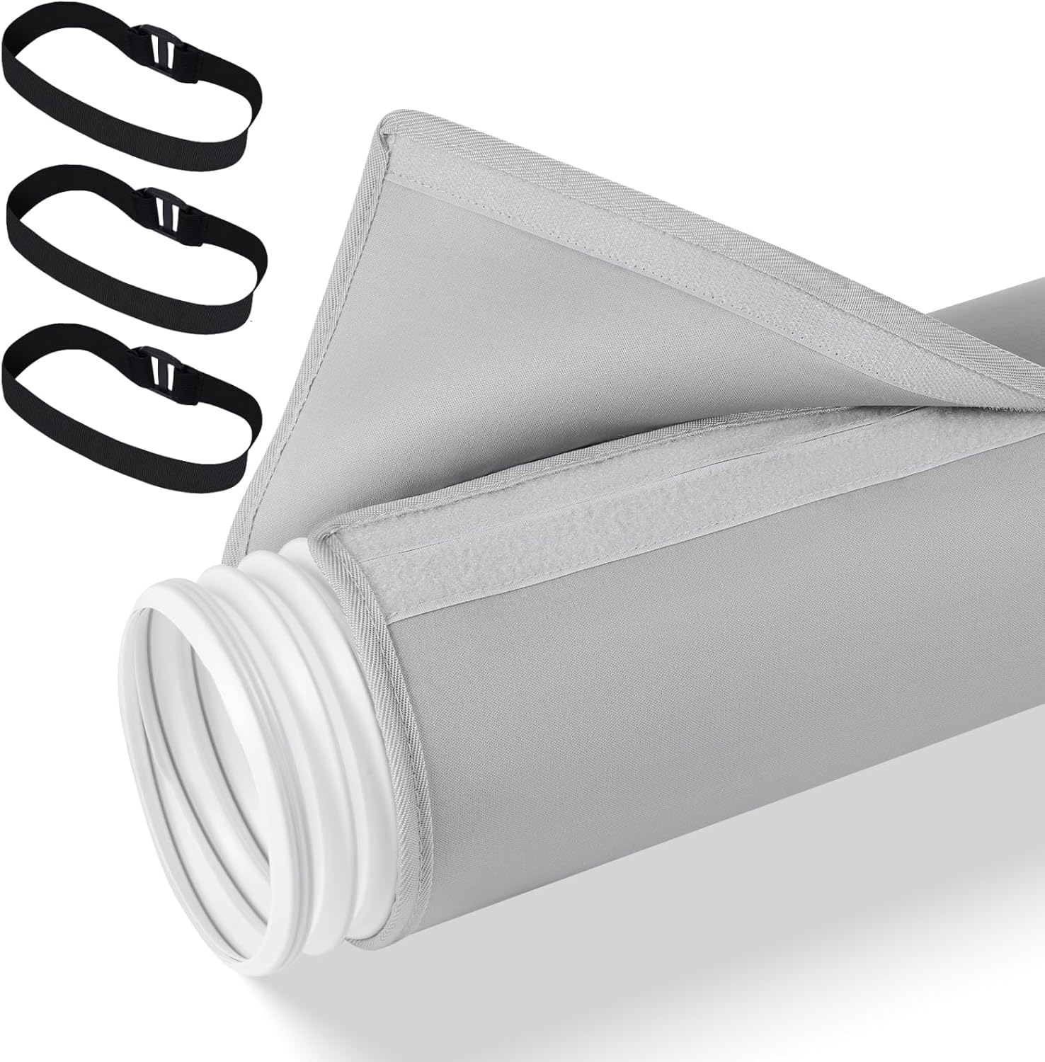 Portable Air Conditioner Hose Cover, Flexible and Thick Gray Insulated AC Hose Cover, Fits 5 Inch & 5.9 Inch Diameter Exhaust Hoses image number 3