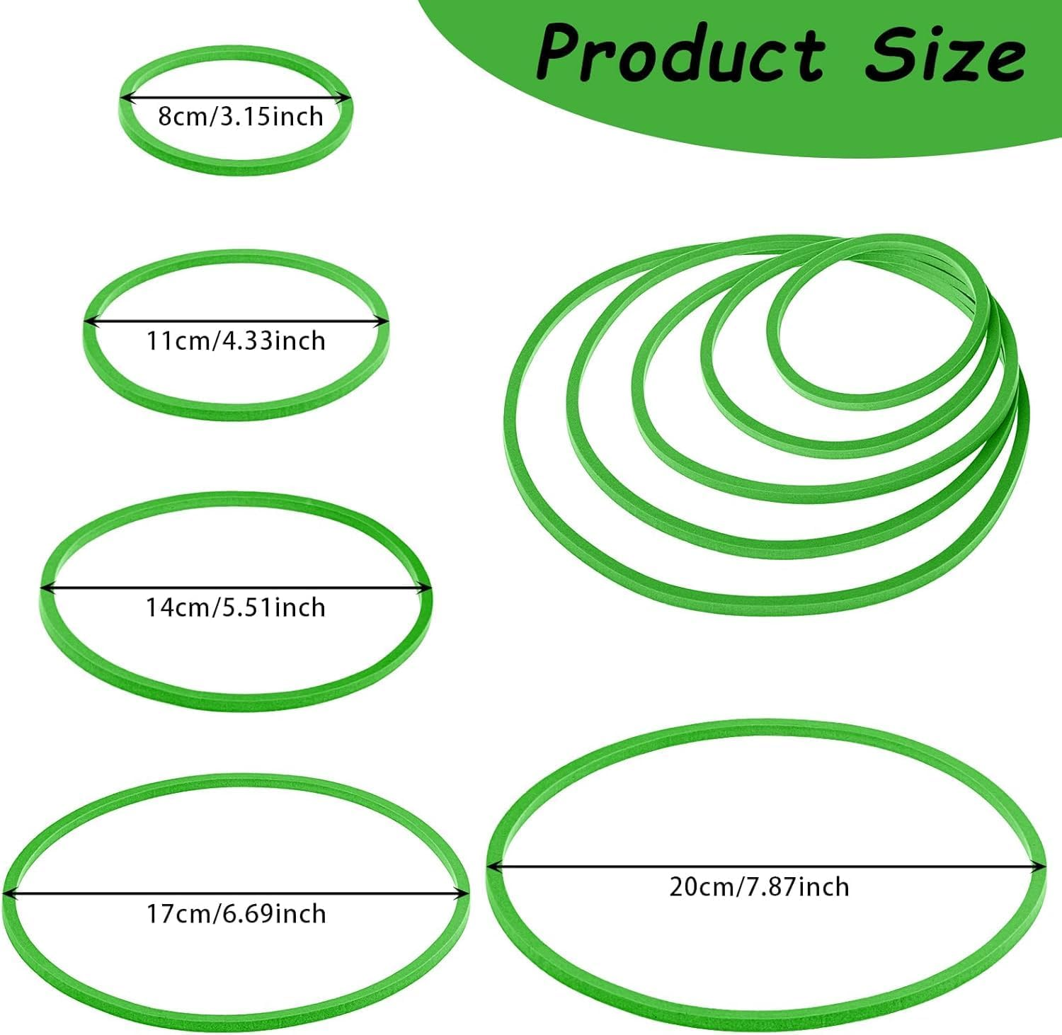 Limcryspp 5 Sizes Betta Feeding Rings,5 Pcs Aquarium Floating Plant Rings,Fish Feeding Ring for Fish Tank, Floating Plant Corral for Keeping Floating Plants in Place Aquarium Floating (Green) image number 3