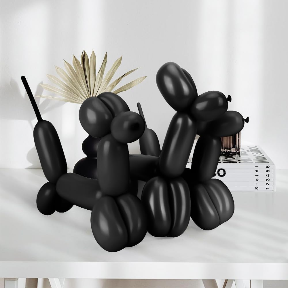 Black 260 Balloons Halloween Balloons Long Balloon for Balloon Animals 100Pcs Long Skinnyballoons for Tying Balloon Arch Qualatex Latex Balloon Animal Decor Halloween Christmas Party Decorations image number 6