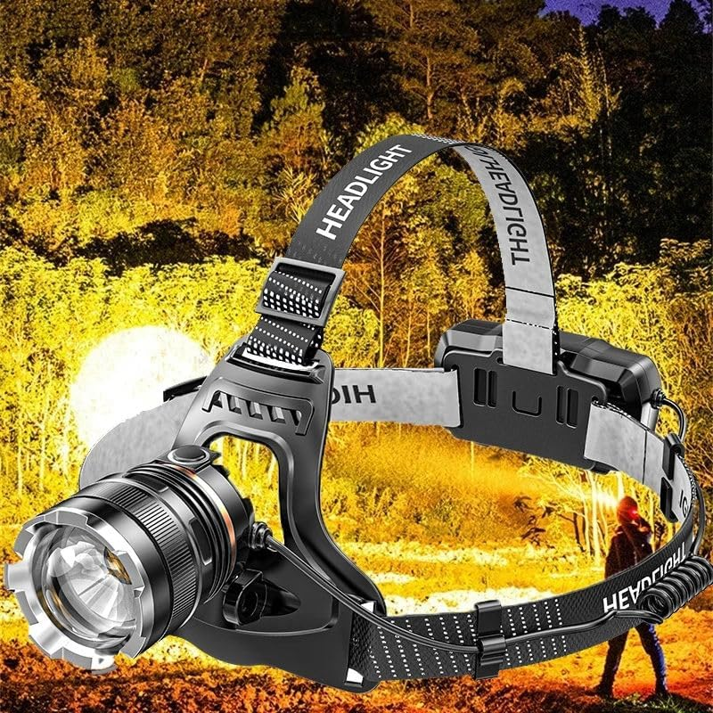 JOOGNU Headlight Flashlightheadlamp Powerful Lumen Zoom Head Torch Lamp Sensor Induction Waterproof Zoom XHP50 Led Rechargeable for Camping Fishing Battery Included image number 5