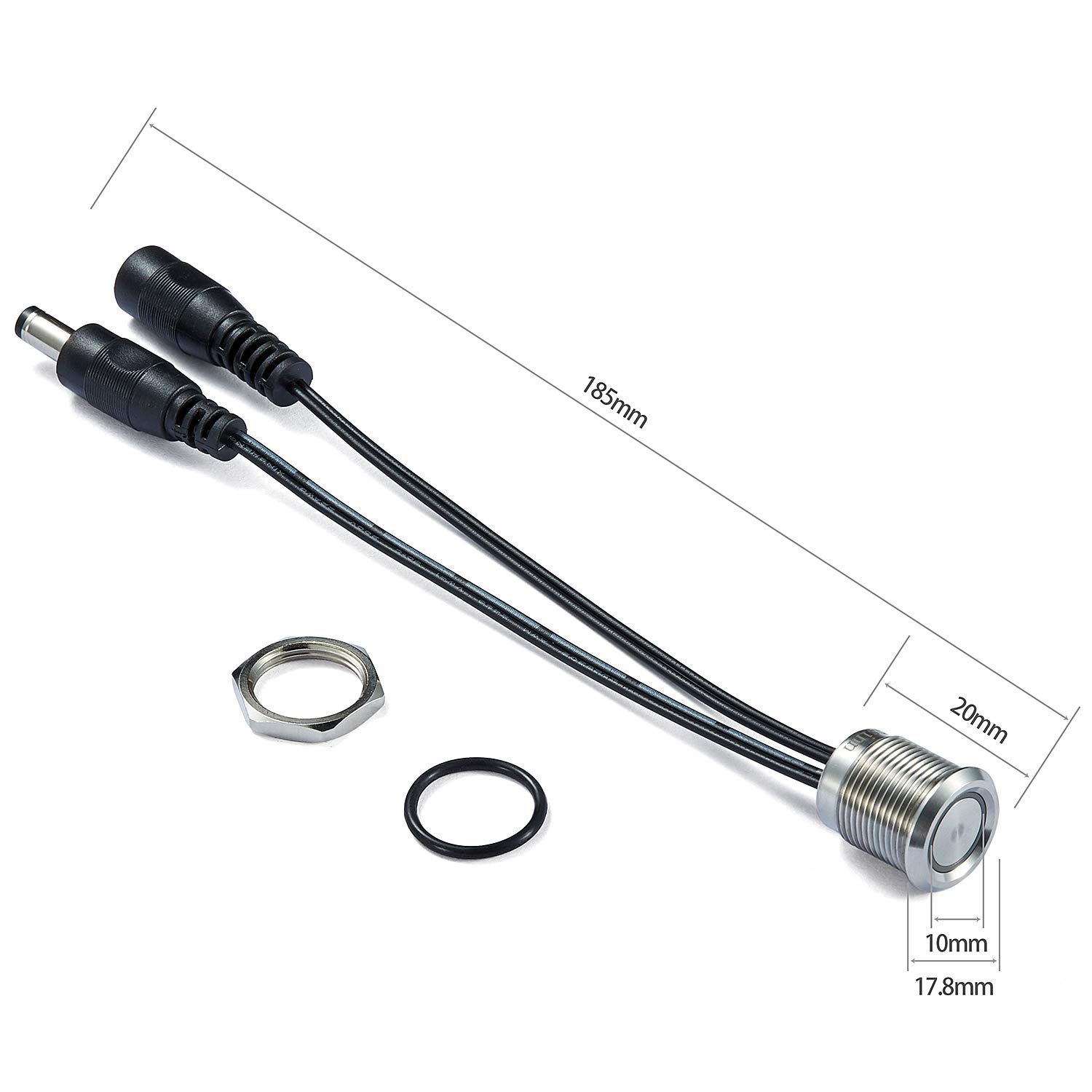 Momery Function 12V 24V Touch Dimmer Switch Blue Led for 16Mm 3/5'' Mounting Hole Lighting Control (16Mm Segmented Dim, Silver 1Pack) image number 1