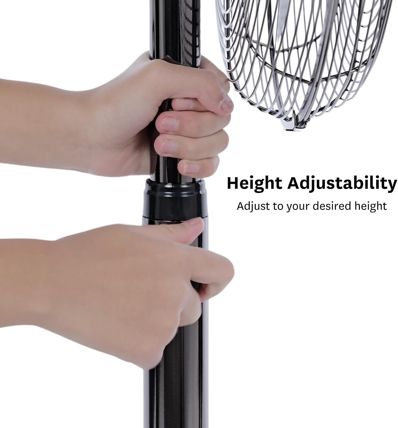 Goldair 45Cm Pedestal Fan with 3 Speed Settings, Black Chrome image number 4