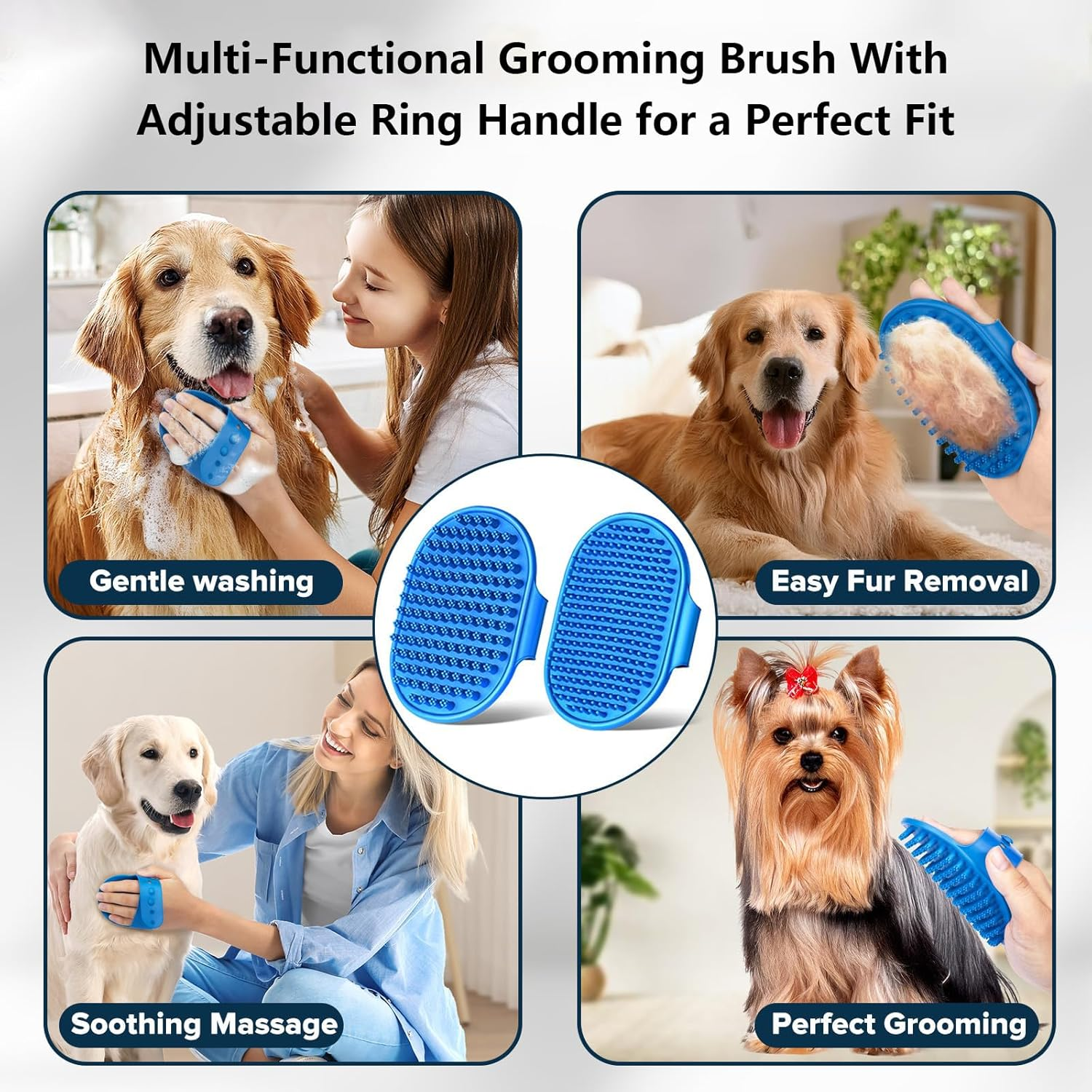 6PCS Pet Grooming Kit, Dog Cleaning Gloves & Dog Bath Brush, Dog Shampoo Brush, Cat Bathing Products,Toothbrush image number 6