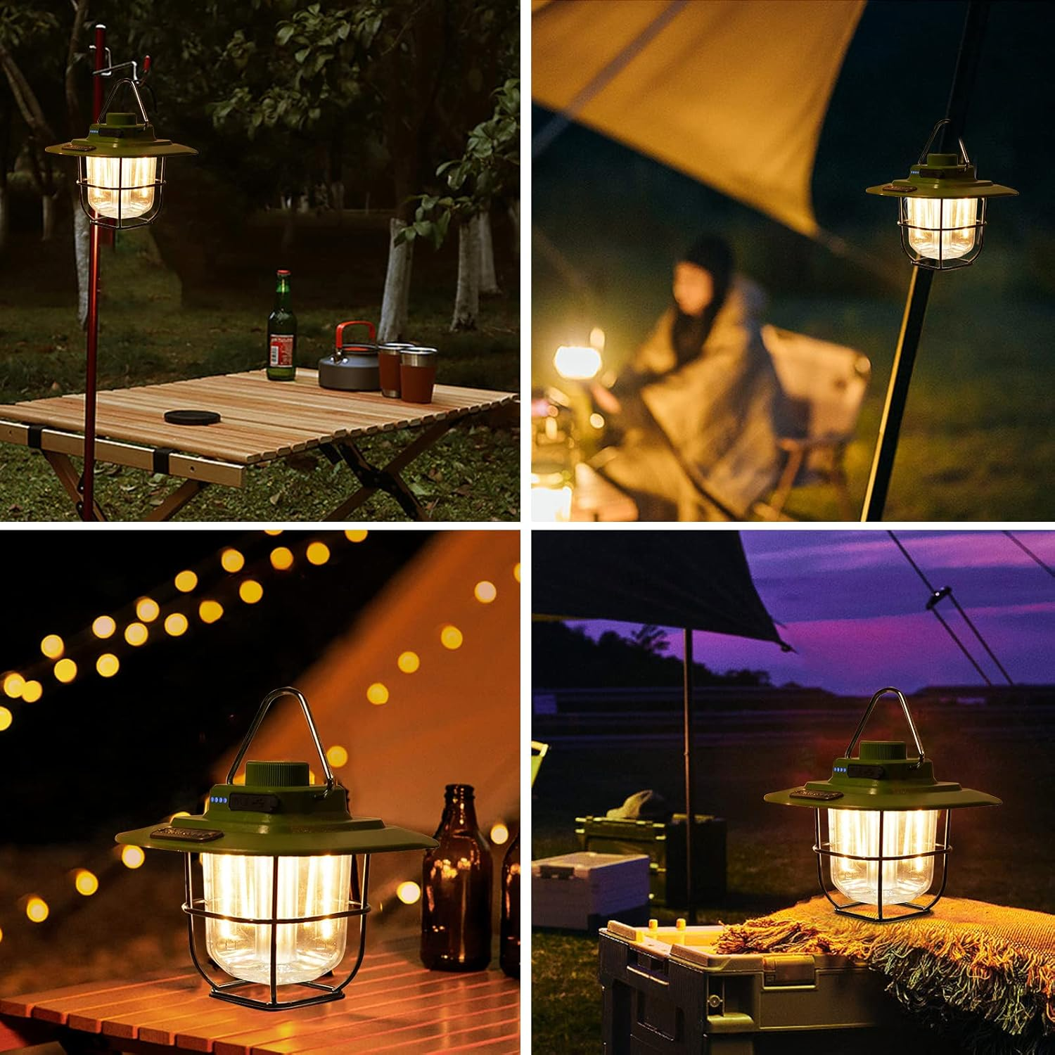 LETOUR Rechargeable Lantern, 2000Mah Type-C LED Camping Lantern, IP65 Waterproof Camping Tent Light Dimmable Brightness Camping Lamp Lantern Power Bank for Camping, Hiking, Emergency, Fishing image number 6