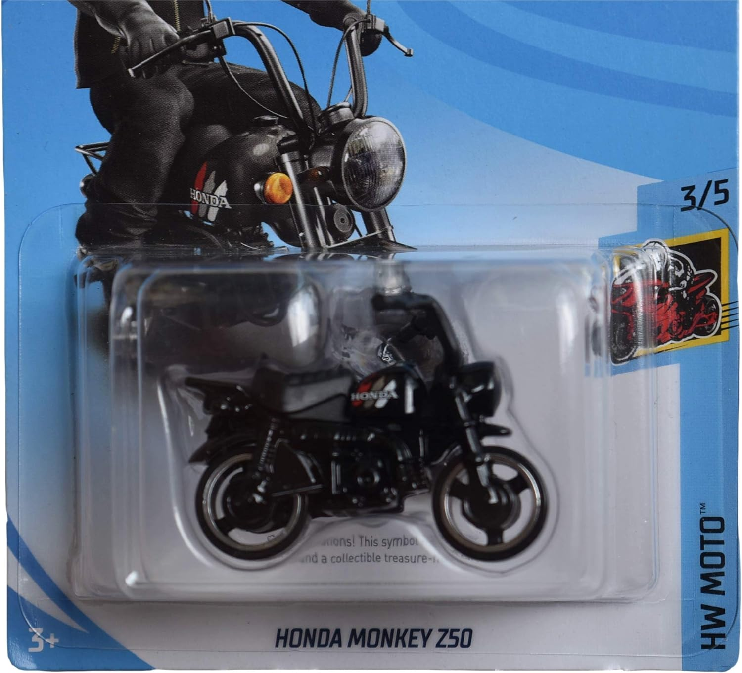 Hot Wheels Moto Series 3/5 Honda Monkey Z50 115/250, Black image number 1