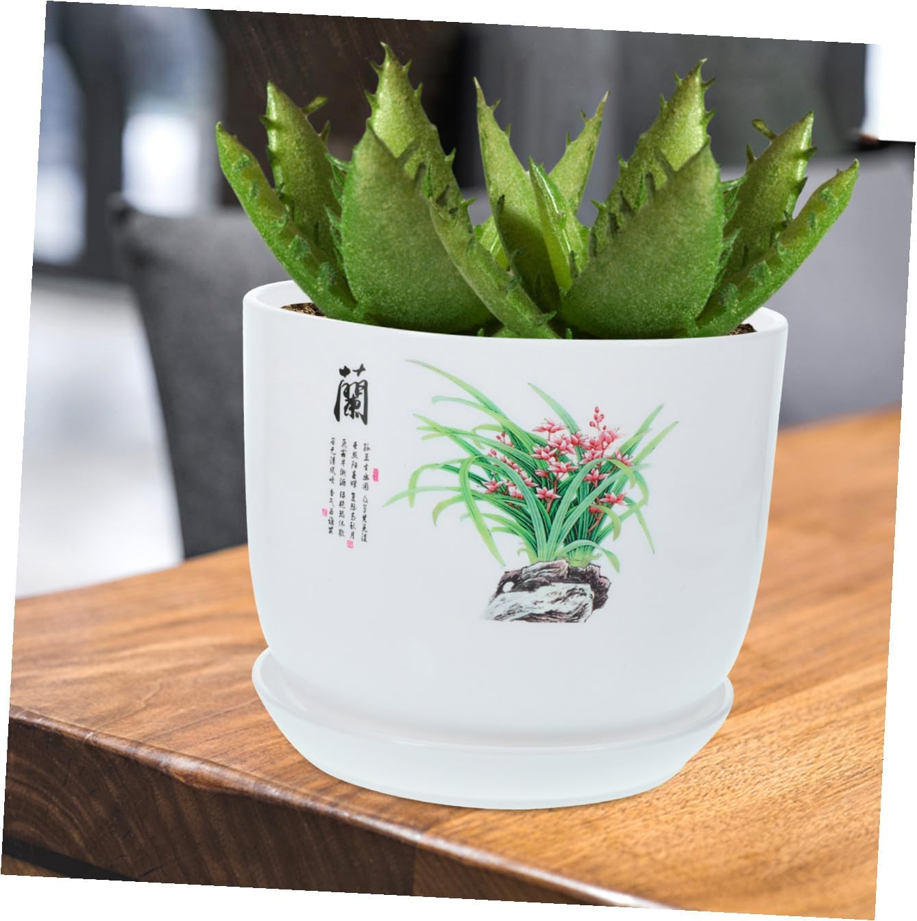 2Pcs Resin Plant Pots Indoor Planters Drainage Garden Supplies Plant Nursery Pots for Home Decor image number 2