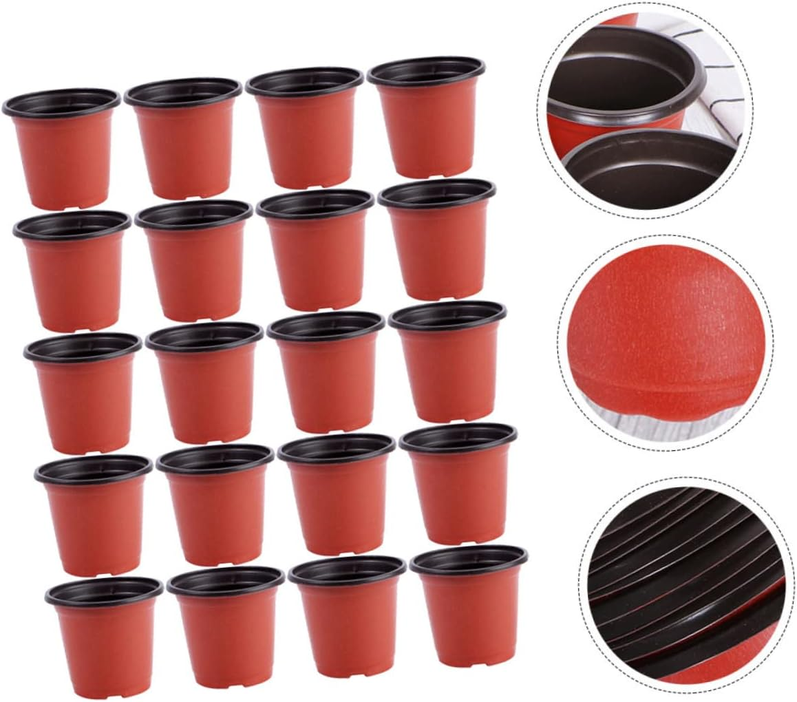Toddmomy Plant Nursery Pots 20Pcs Plastic Flower Pots Simple Shape for Breathable Design image number 3