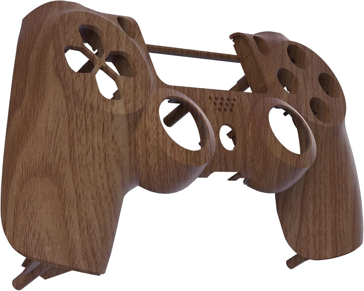 Extremerate Brown Wood Grain Patterned Custom Faceplate Cover, Replacement Front Housing Shell Case Compatible with Ps4 Slim Pro Controller JDM-040/050/055 - Controller NOT Included image number 2