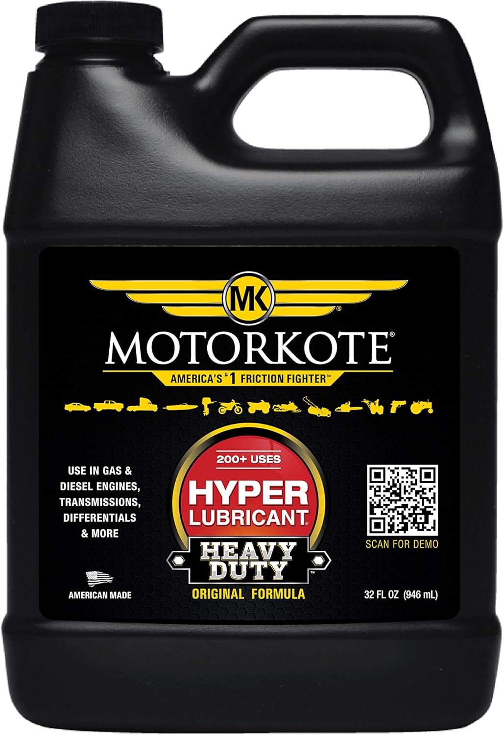 Motorkote MK-HL32-06 Heavy Duty Hyper Lubricant Engine Treatment, 32-Ounce, Single, Black image number 2