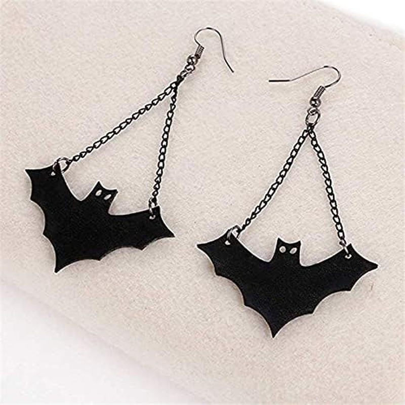Gothic Bat Earrings Halloween Accessories for Women Girls - Drop Earrings for Halloween Party Cosplay Costumes image number 3