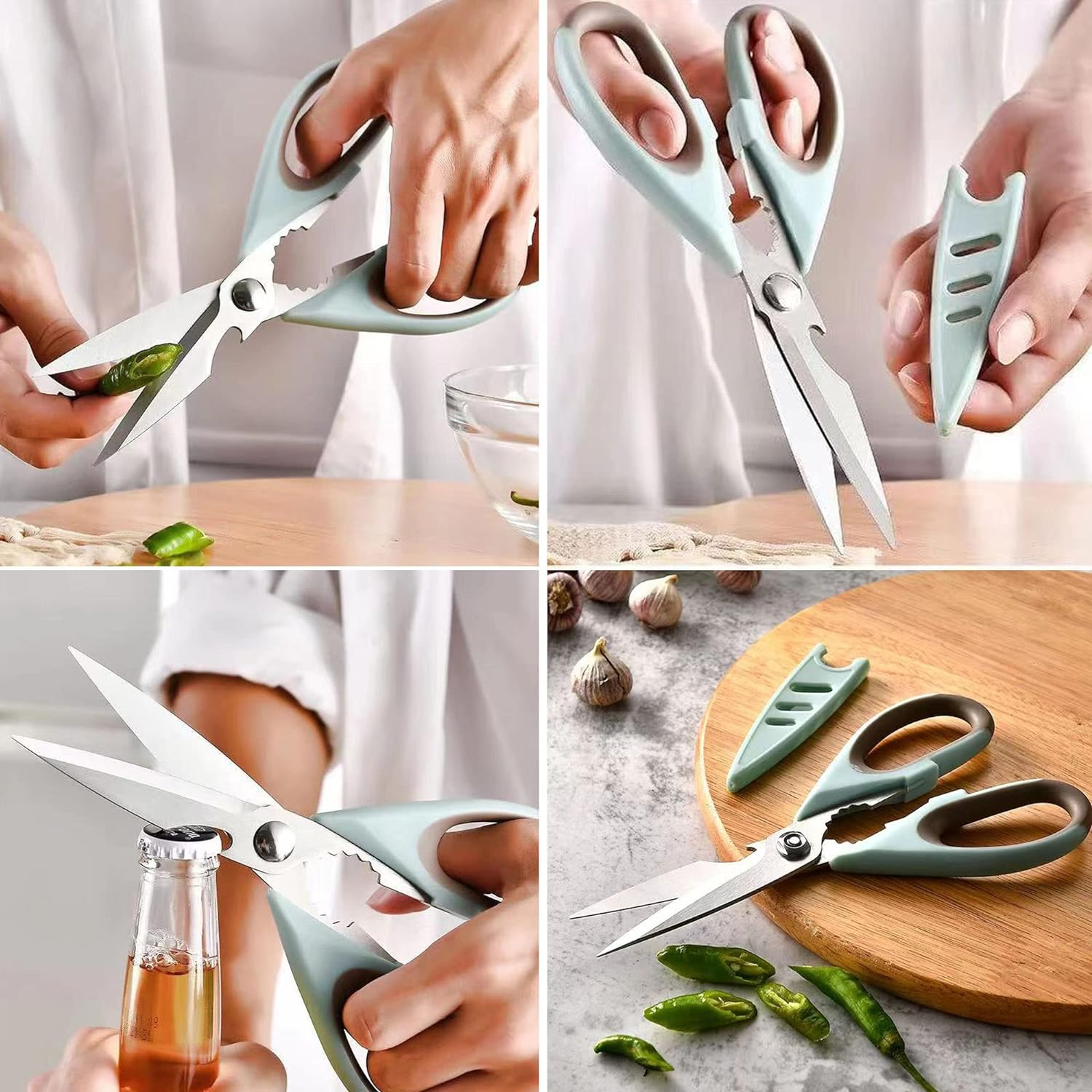 Left Handed Scissors - Multifunctional, Heavy Duty for Meat & Poultry, Safe Food Scissors - Stainless Steel image number 2
