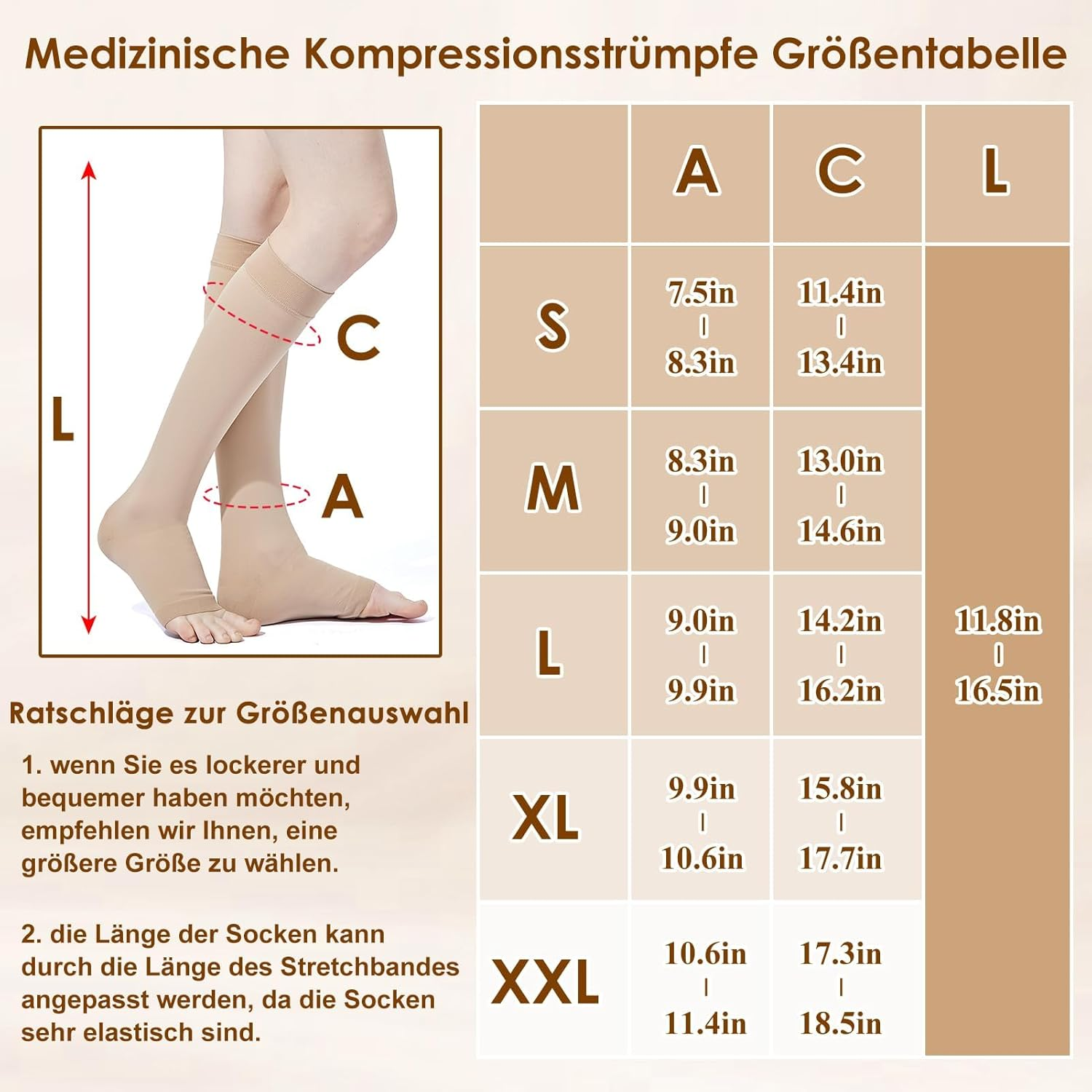 20-30 Mmhg Open Toe Compression Socks for Women & Men ,Best Graduated Medical Support (Class 2) for Running, Travel, Flight, Pregnancy &ndash; Relieve Swelling, Varicose Veins, Edema & Thrombosis (1 Pair) image number 6